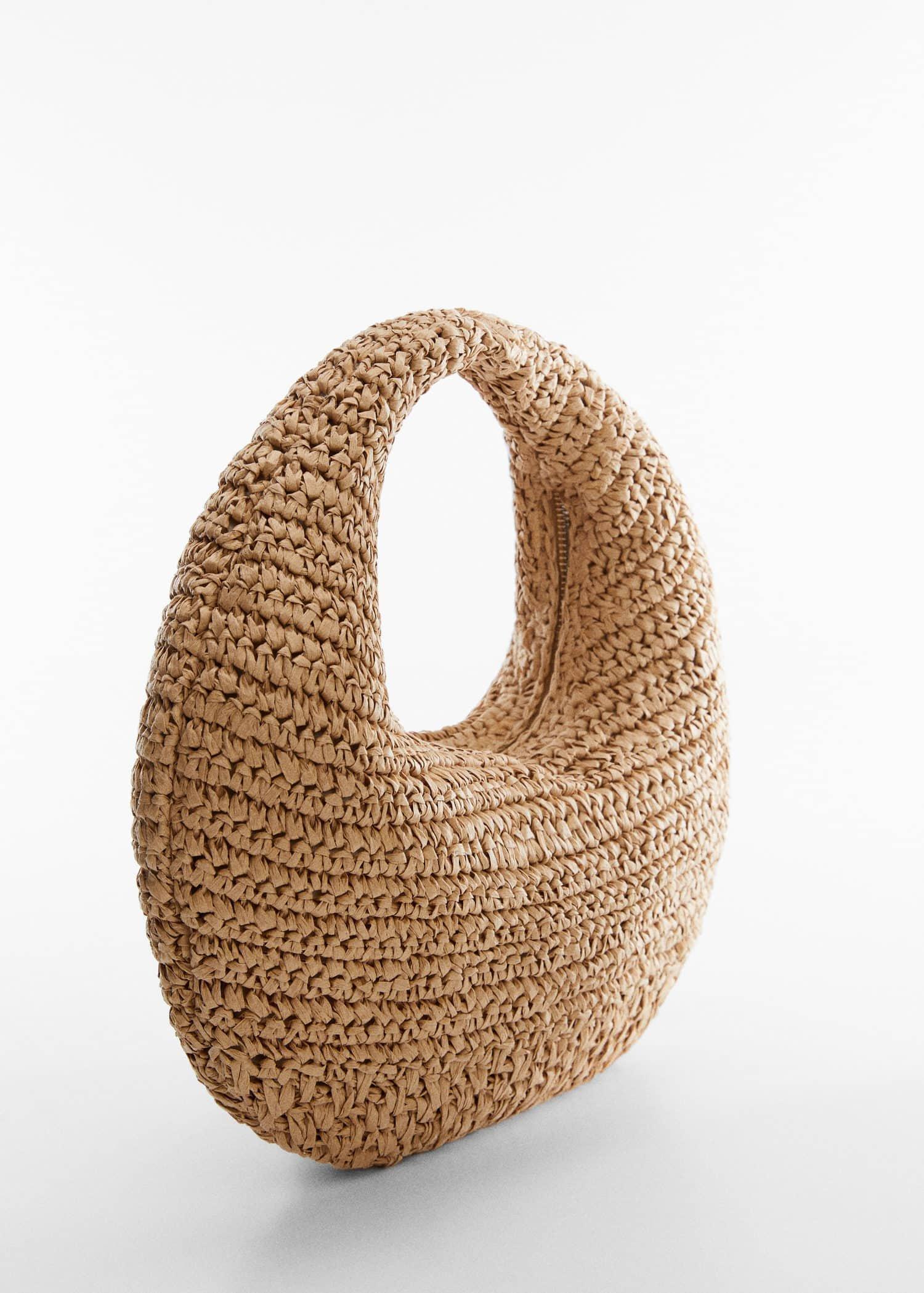 Mango Beige Round Natural Fibre Bag Azadea UAE