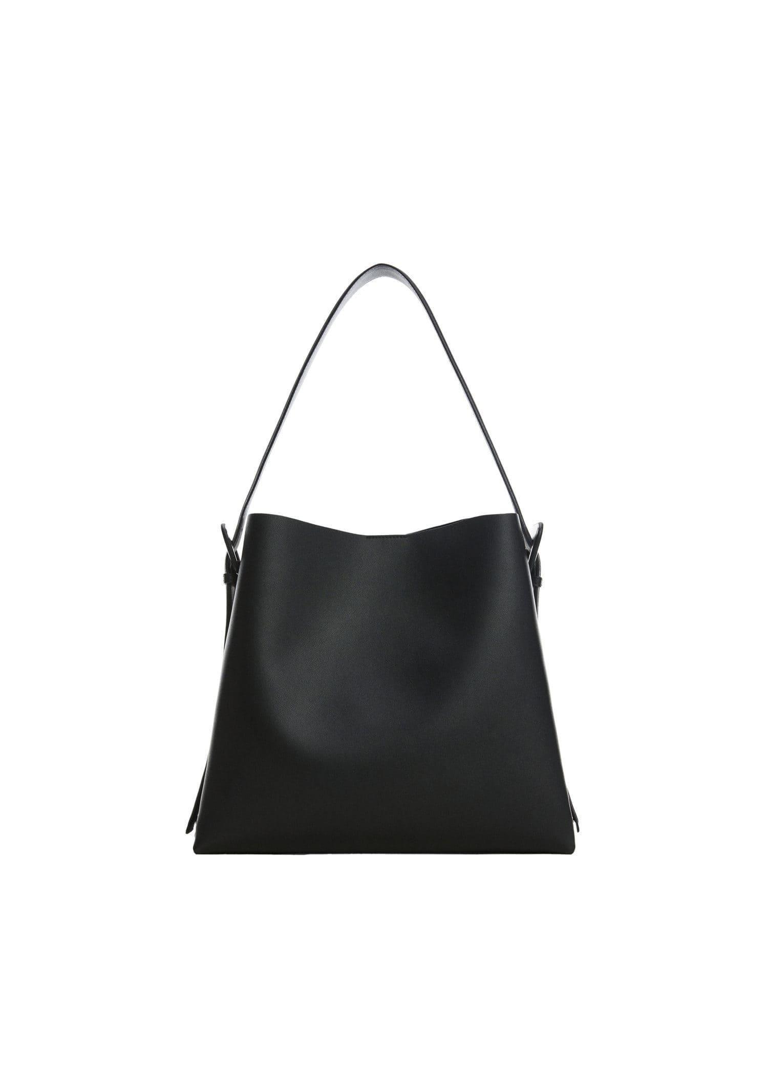 Black Buckled Shopper Bag, , large image number 1