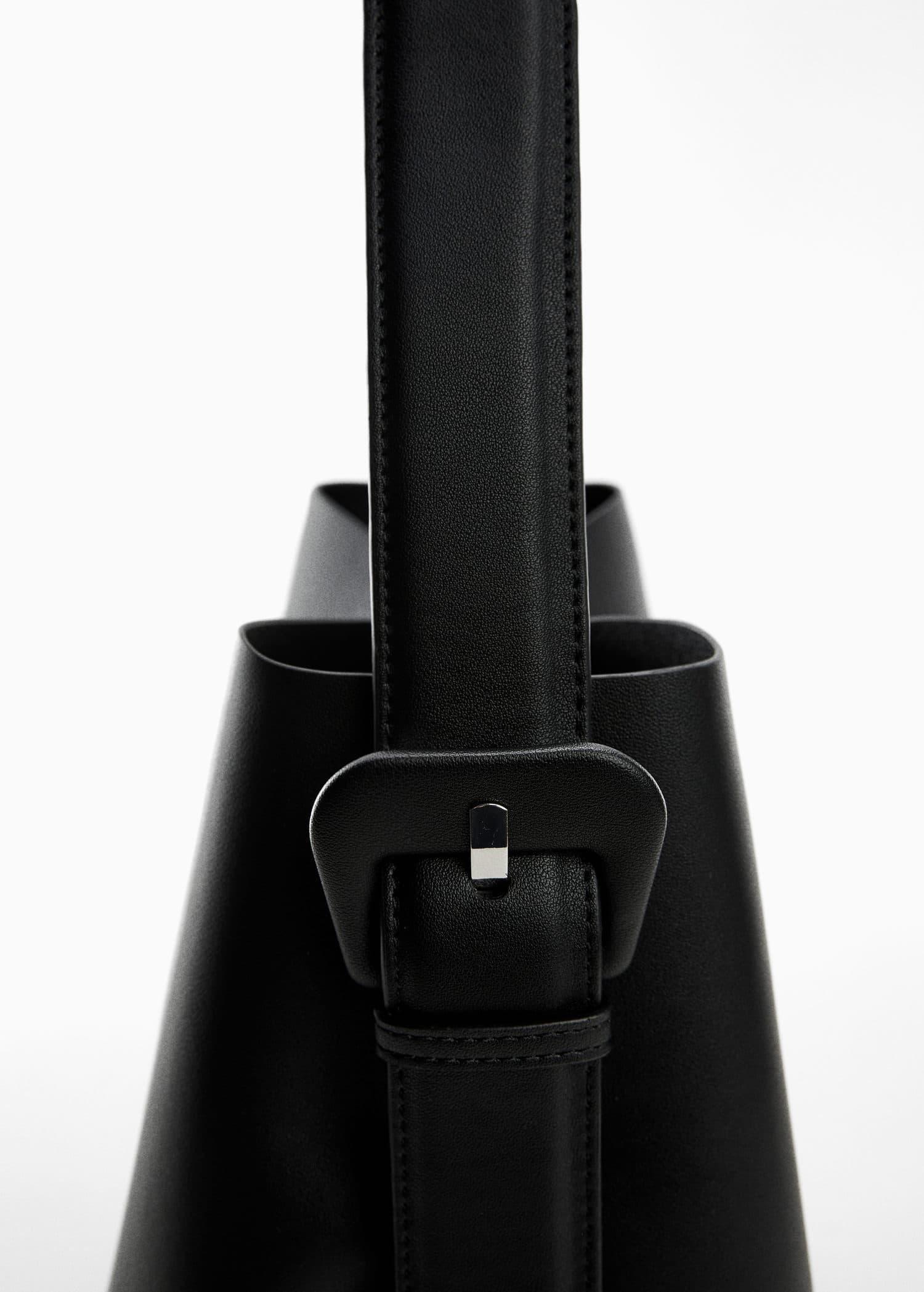 Black Buckled Shopper Bag, , large image number 2