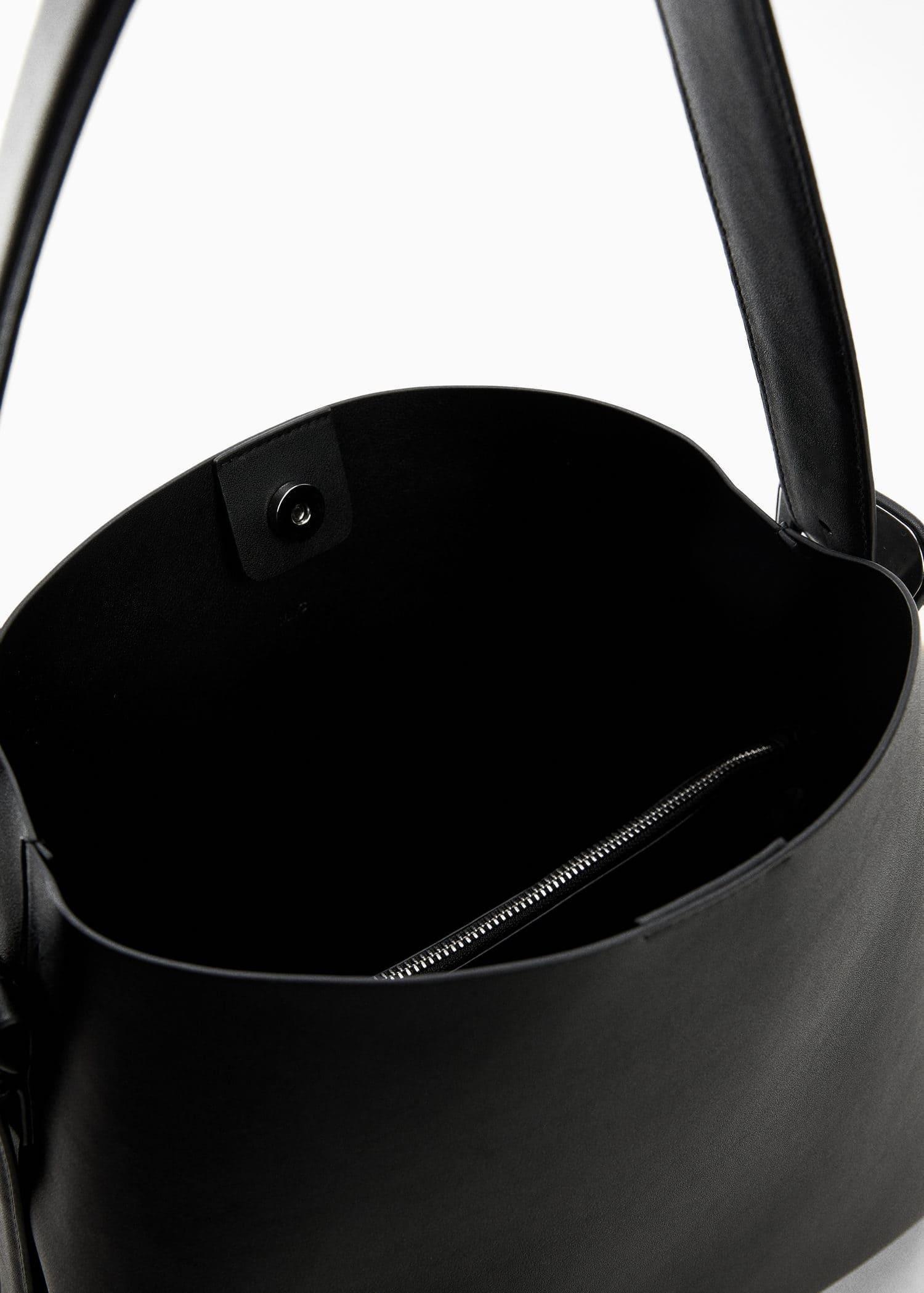 Black Buckled Shopper Bag, , large image number 3