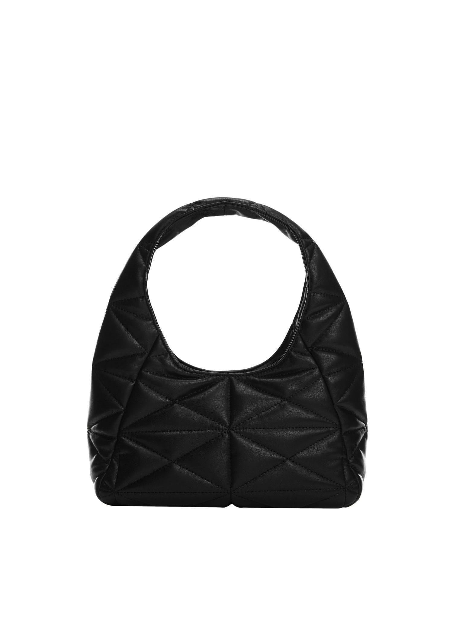 Black Quilted Shoulder Bag, , large image number 3