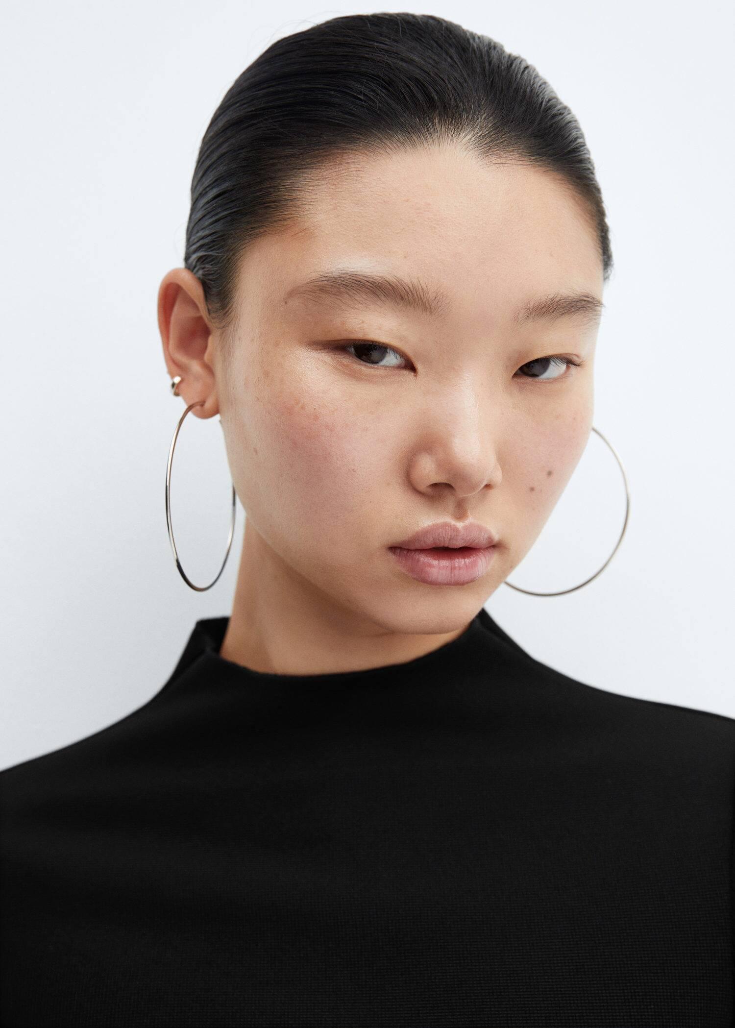 Black Fitted Turtleneck Dress, , large image number 1