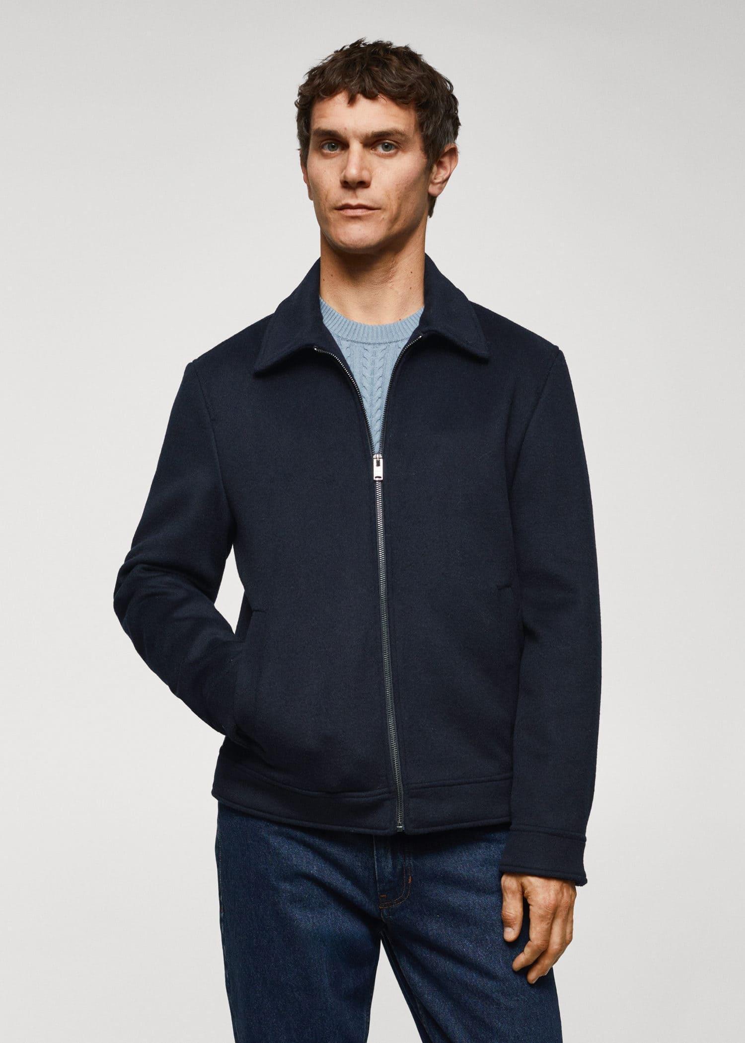 Mango buttoned wool on sale jacket