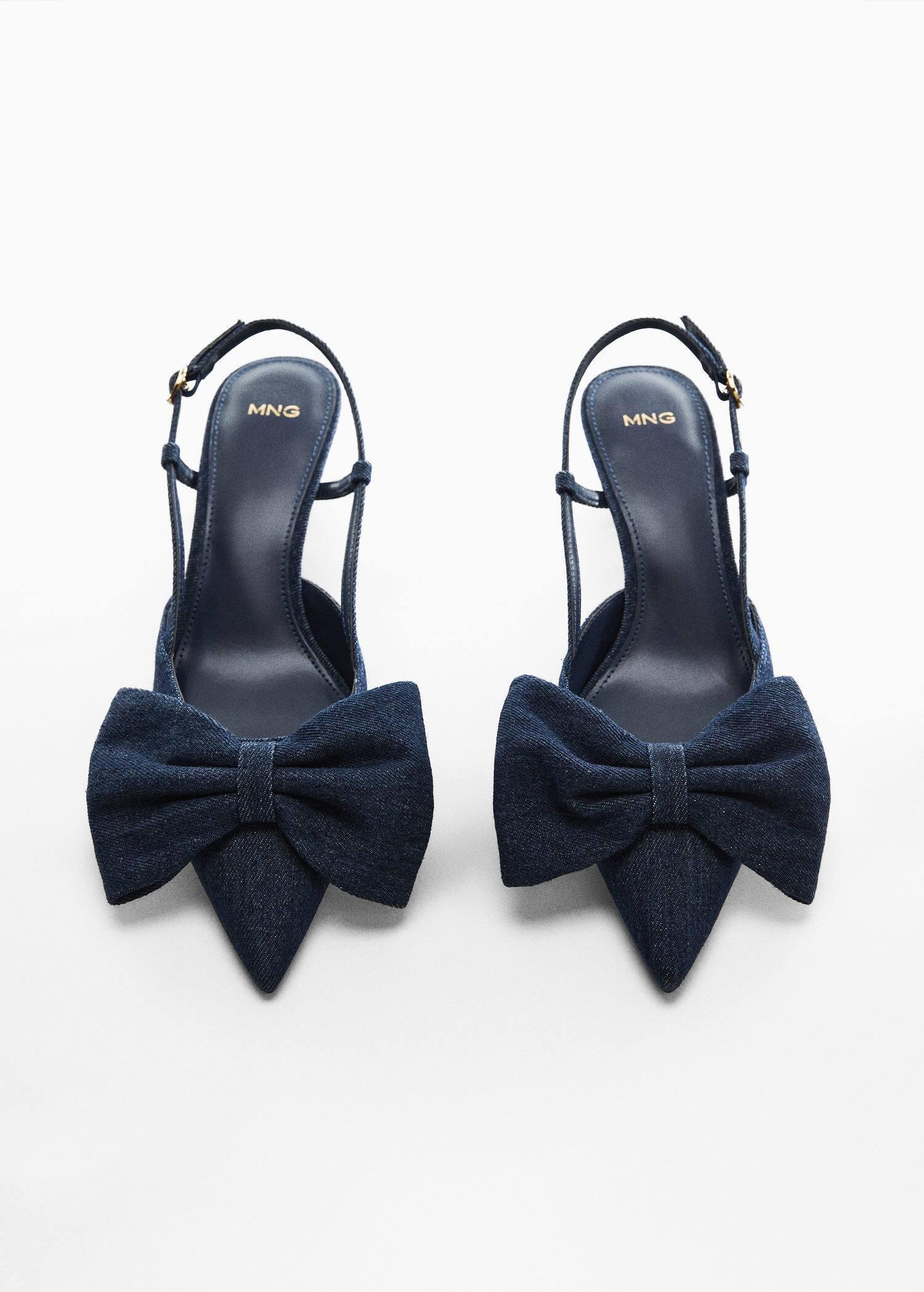 Blue Bow-Heeled Denim Shoes, , large image number 4