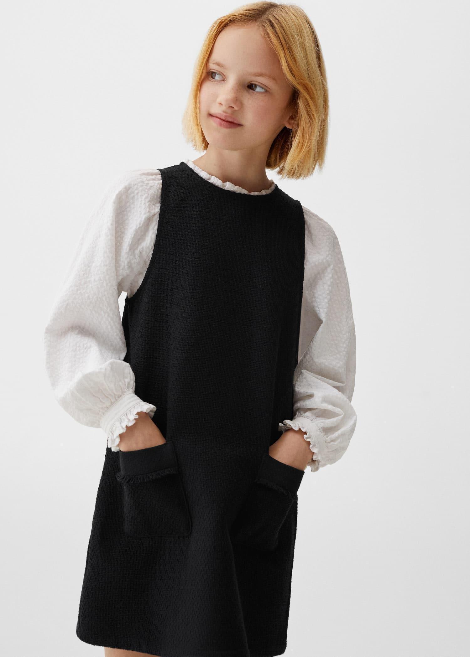 Black cotton pinafore dress new arrivals