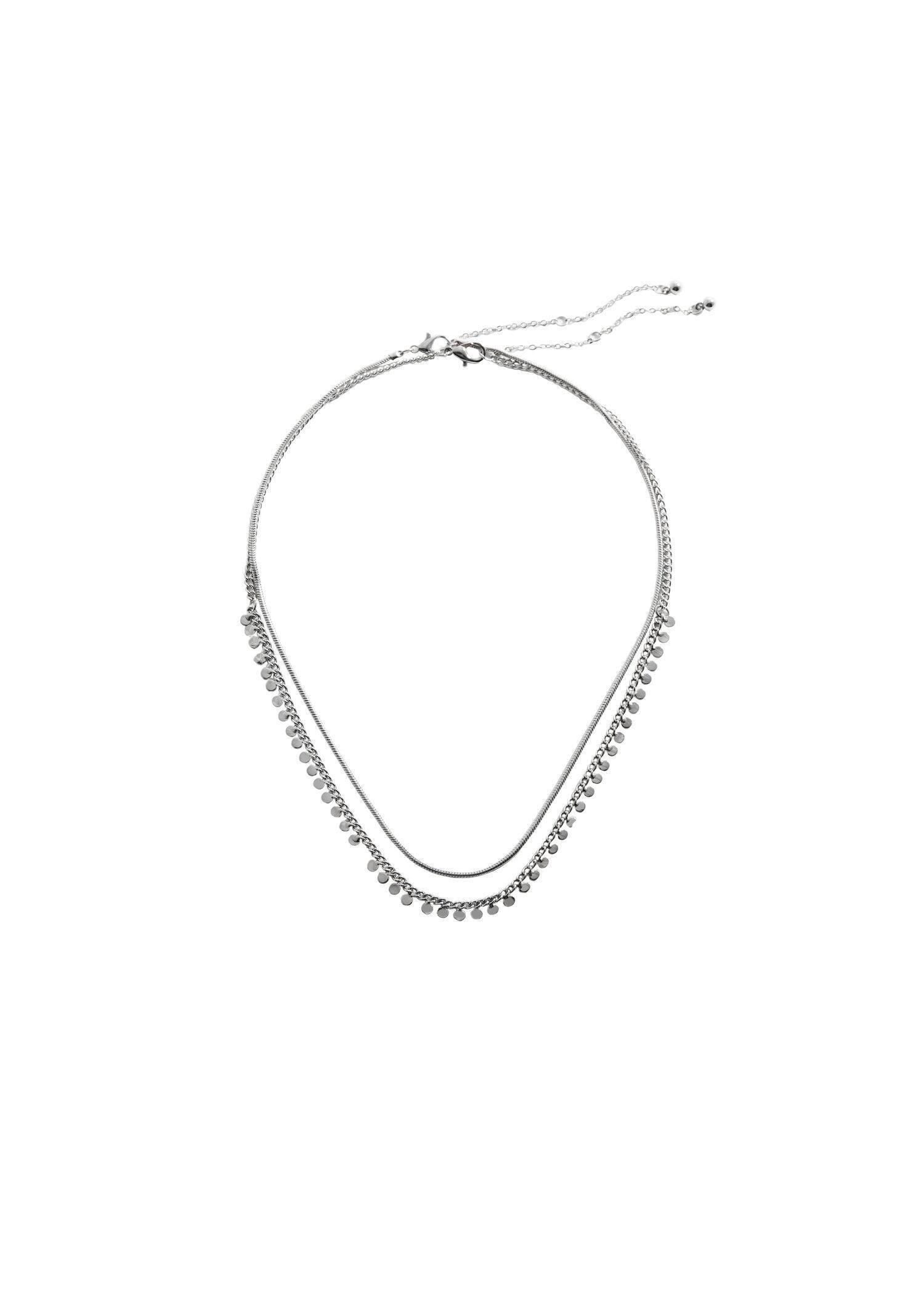 Silver Combined Necklace Set, Kids Girls, , large image number 1