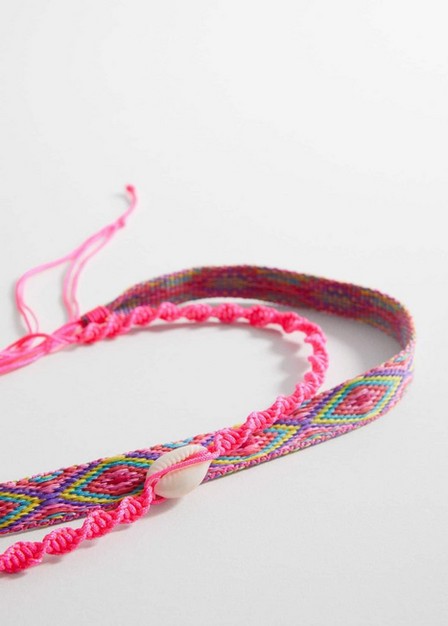 Mango - Pink Combined Necklace - Set Of 2, Kids Girls