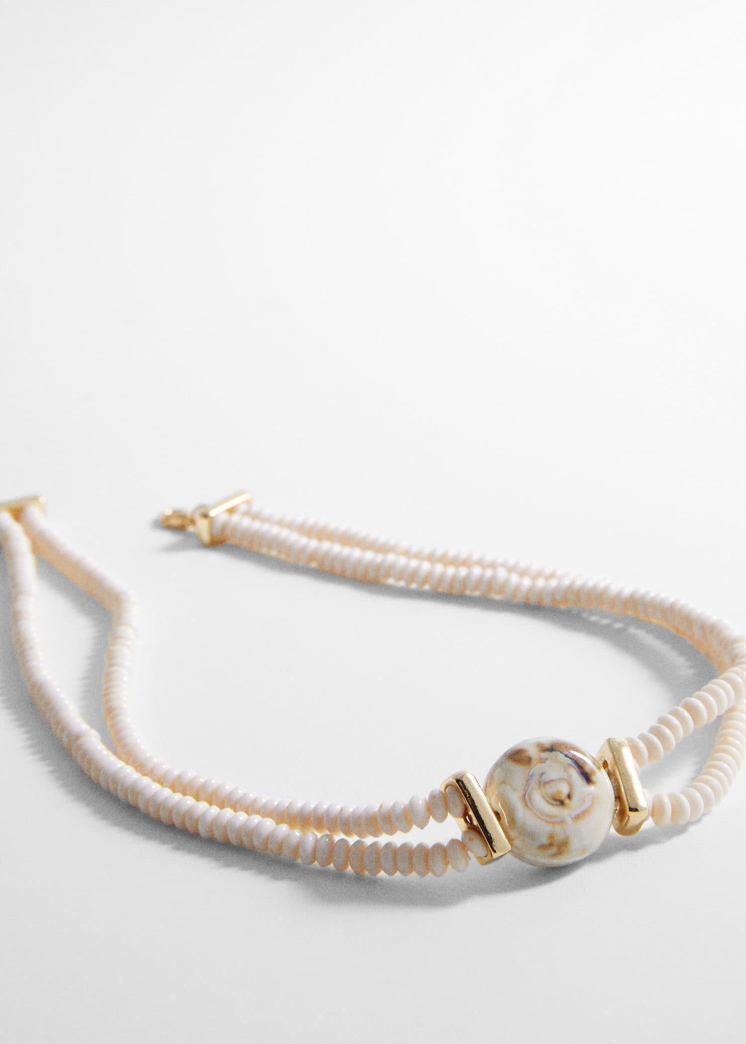 Beige Shell Pendant Pearl Necklace, , large image number 0