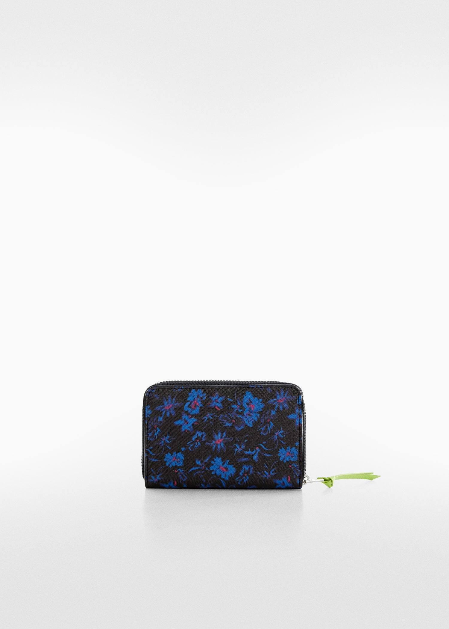 Black Floral Saffiano-Effect Wallet, , large image number 2