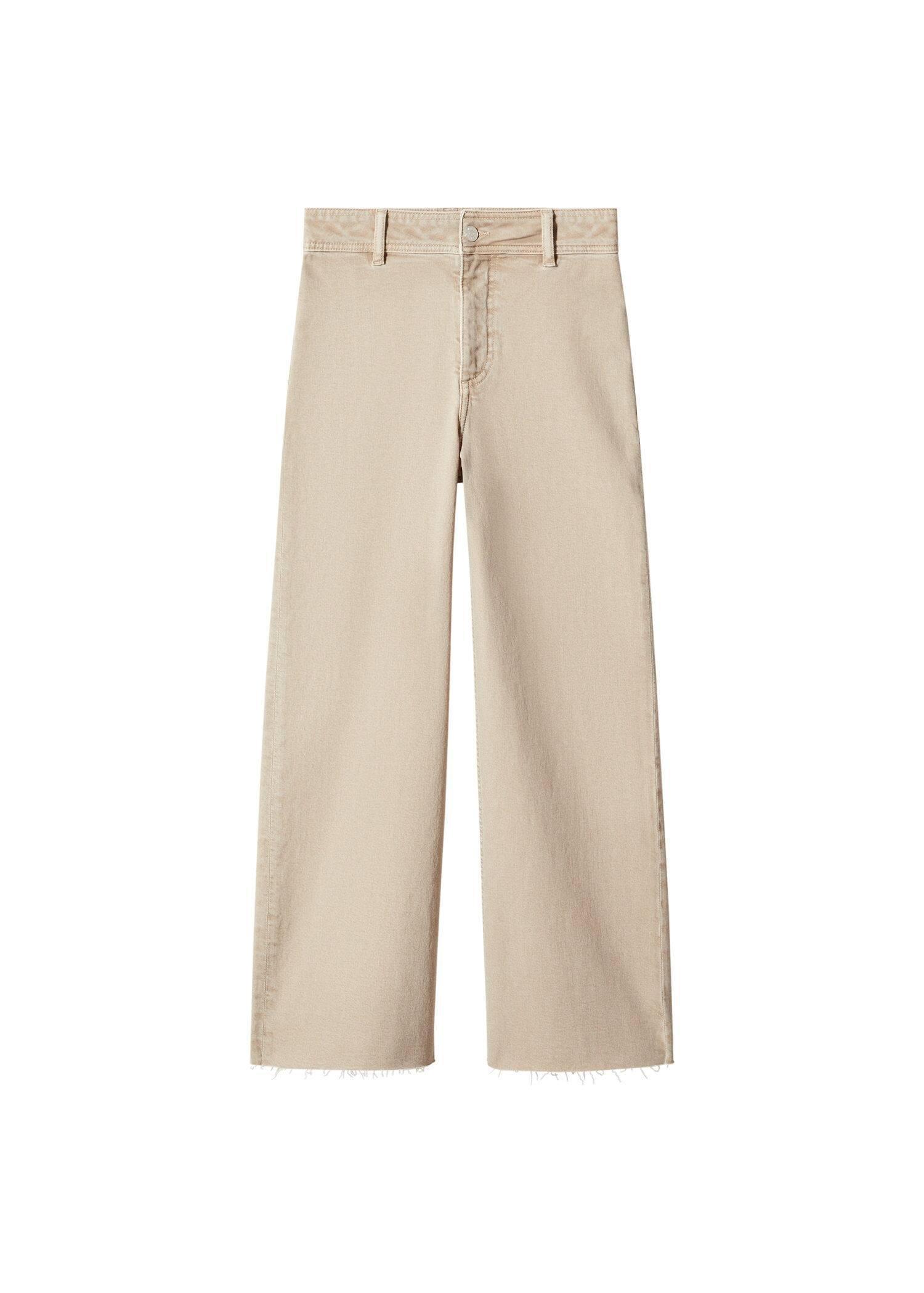 Beige Jeans Culotte High Waist, , large image number 3