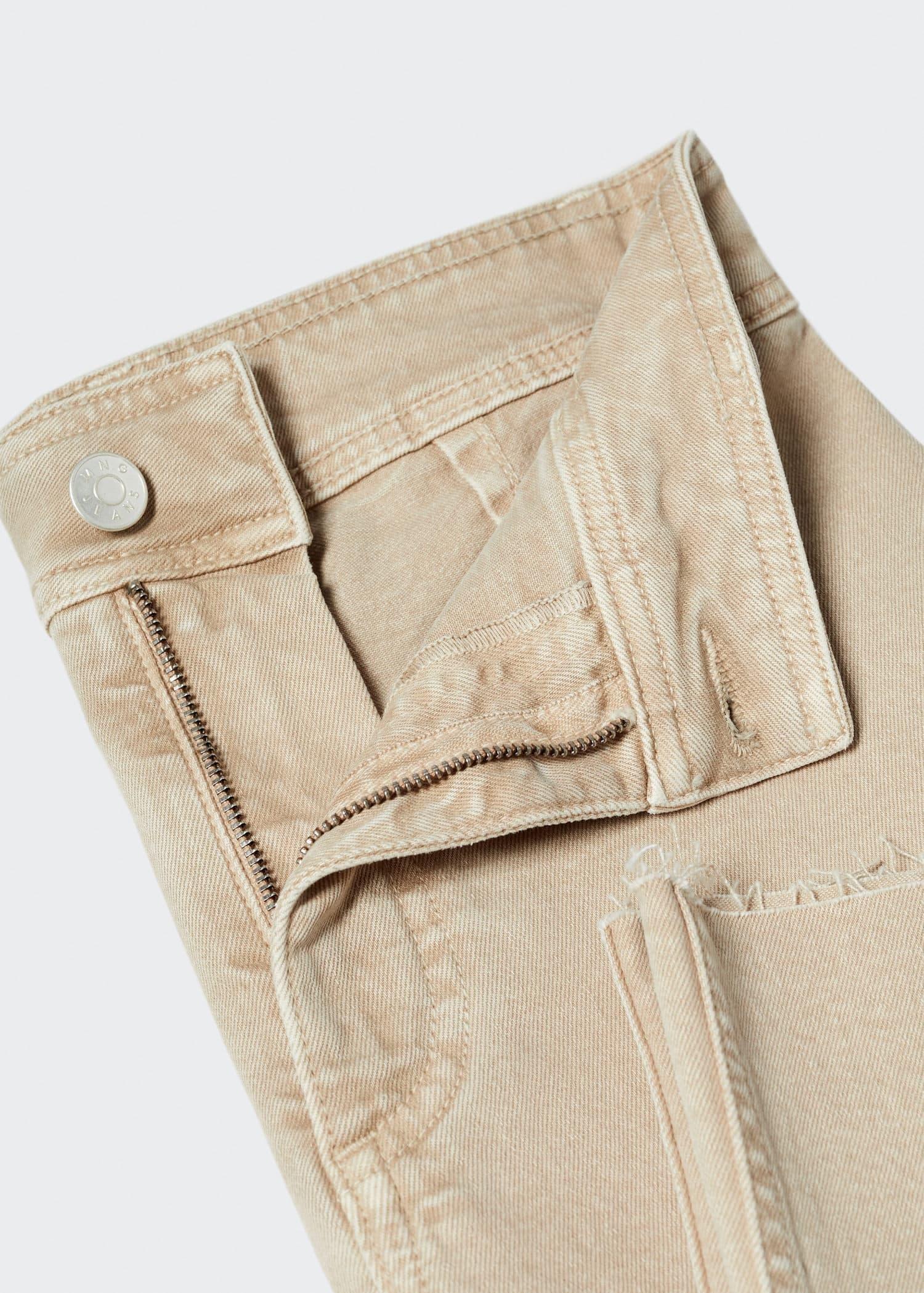 Beige Jeans Culotte High Waist, , large image number 6