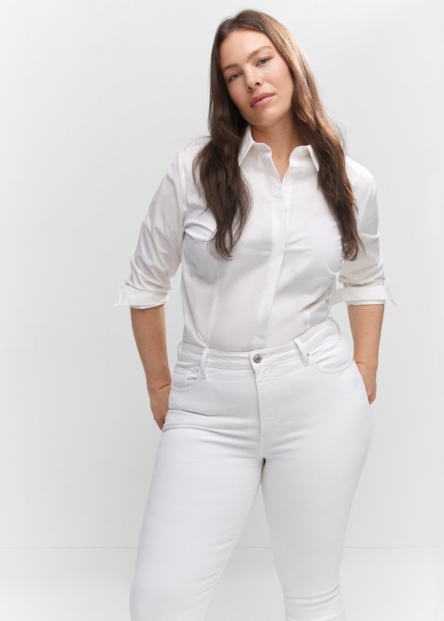 White Skinny Cropped Jeans, , large image number 6