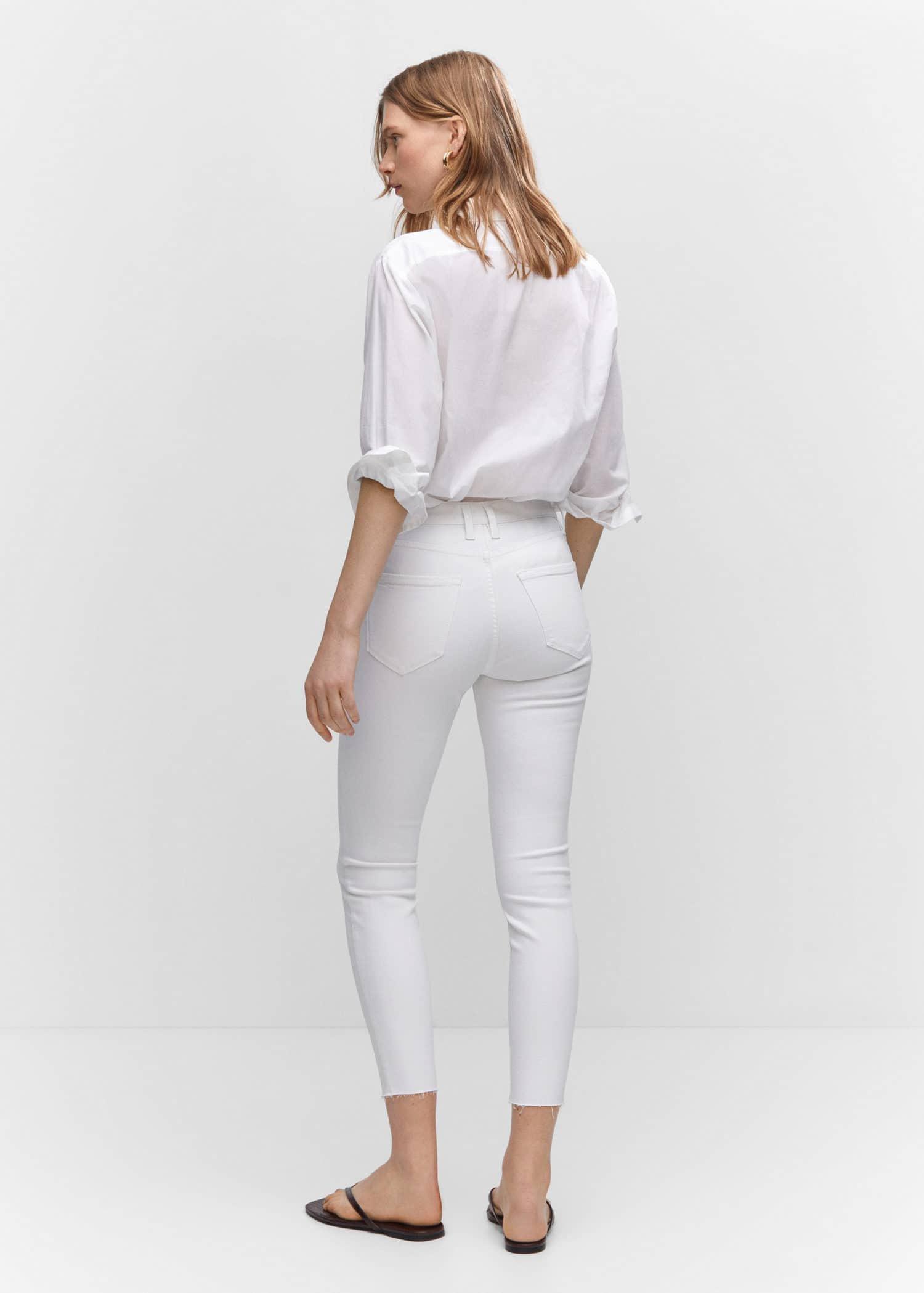 White Skinny Cropped Jeans, , large image number 9