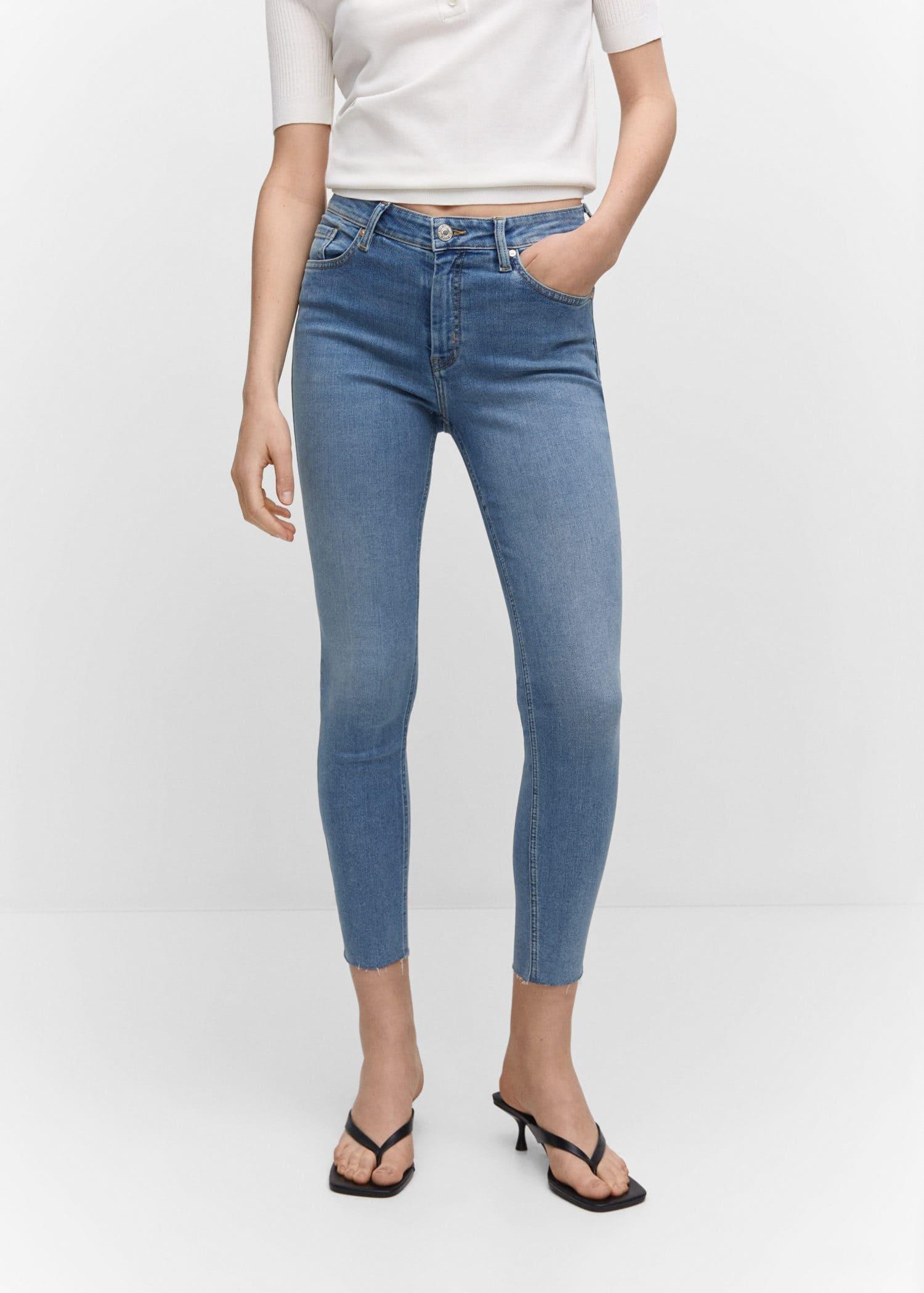 MANGO Slim cropped jeans Medium Blue Women Jeans