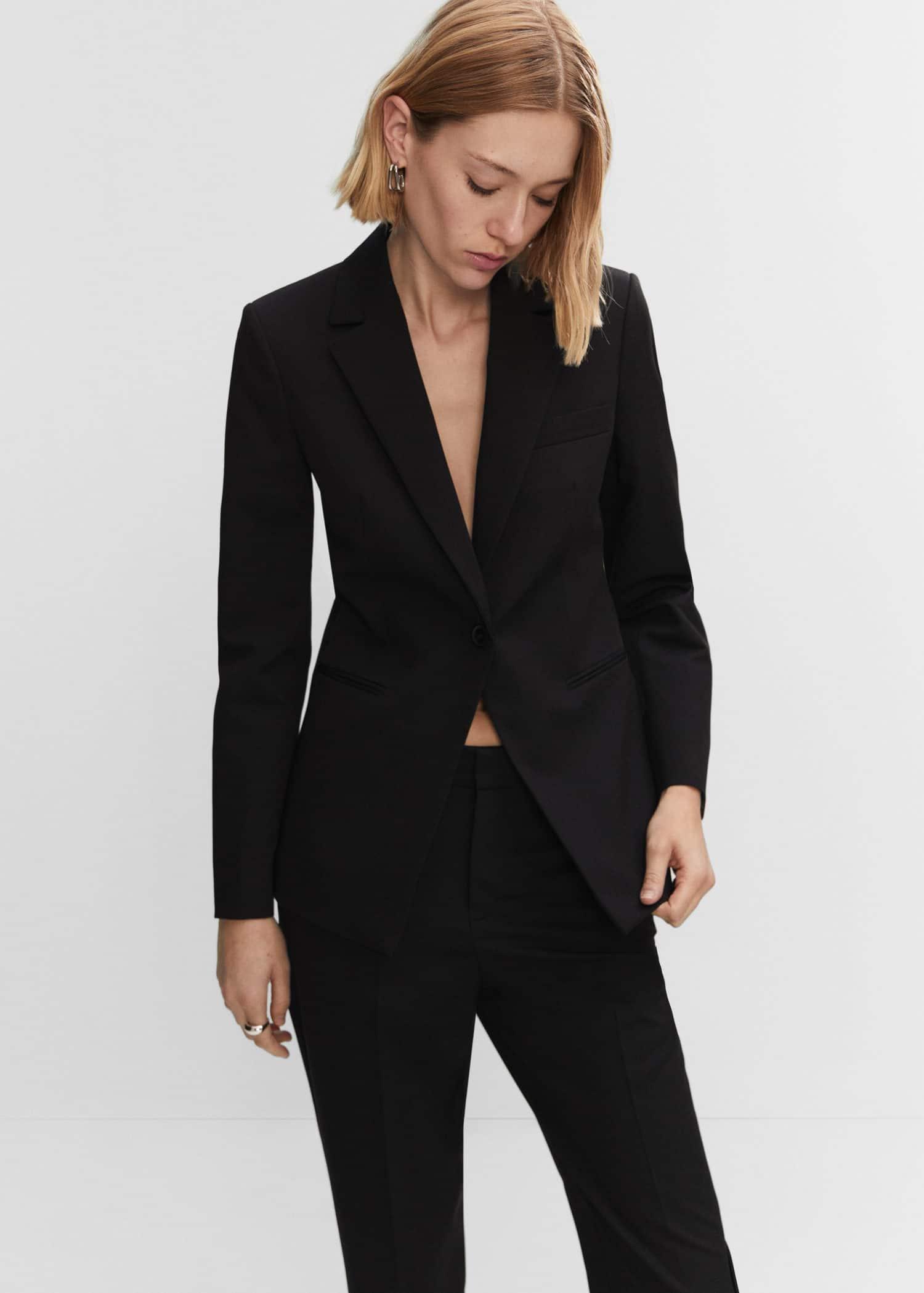 Mango Black Fitted Suit Jacket Azadea UAE