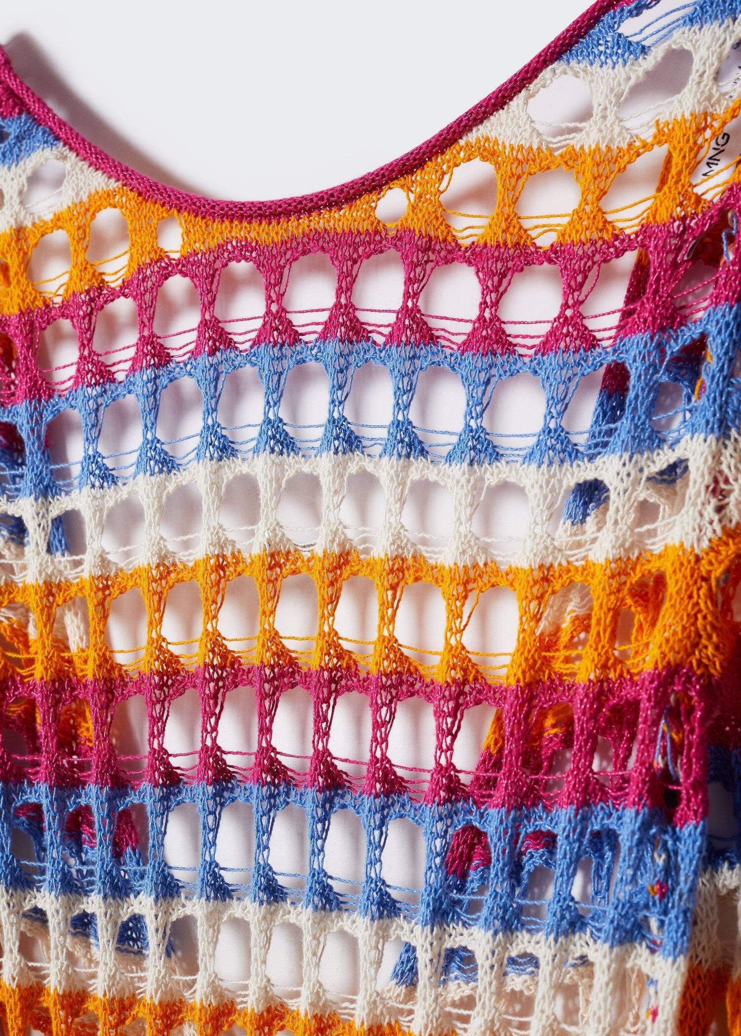 Orange Multi-Coloured Crochet Dress, , large image number 5
