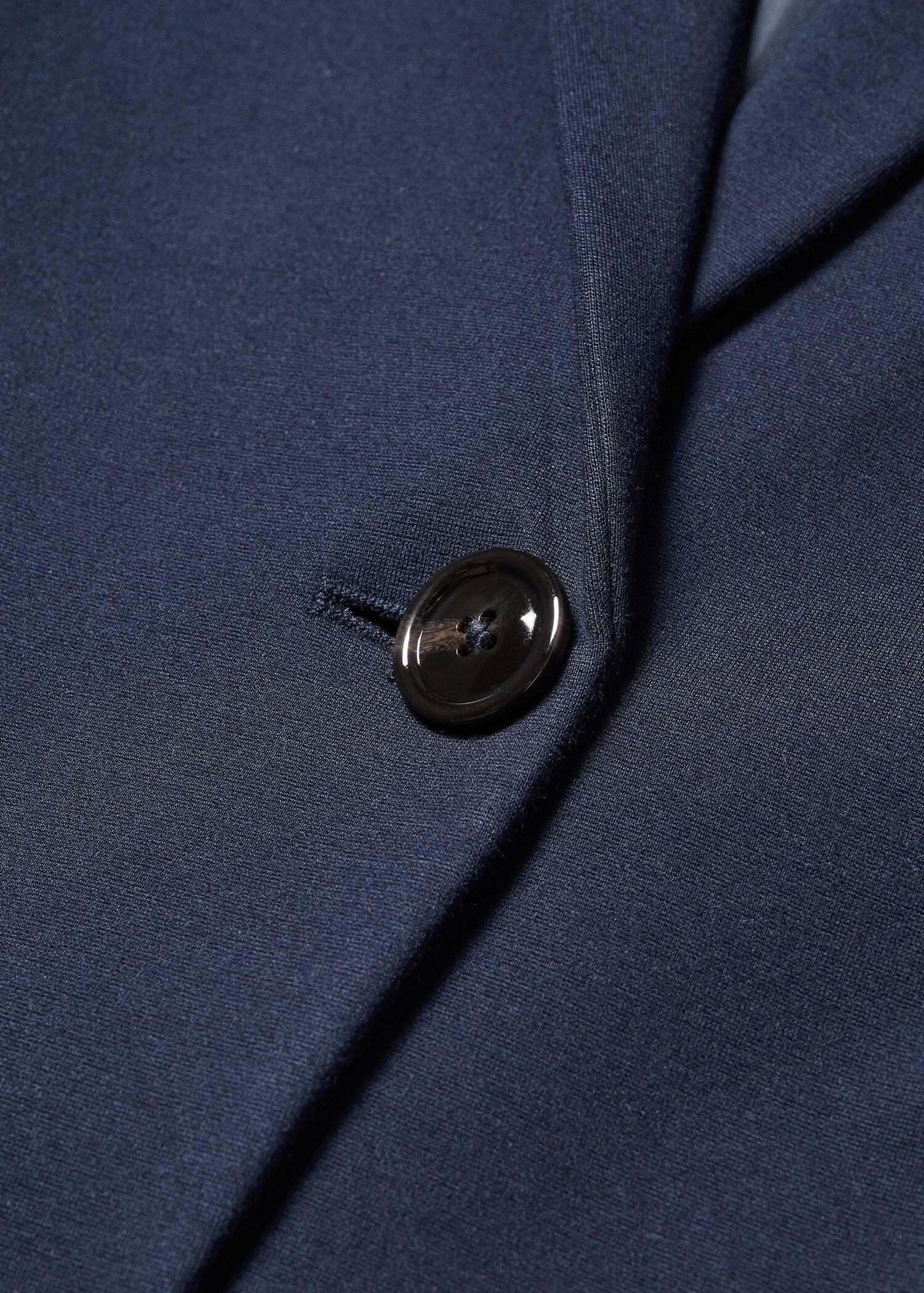 Navy Fitted Blazer With Blunt Stitch, , large image number 2