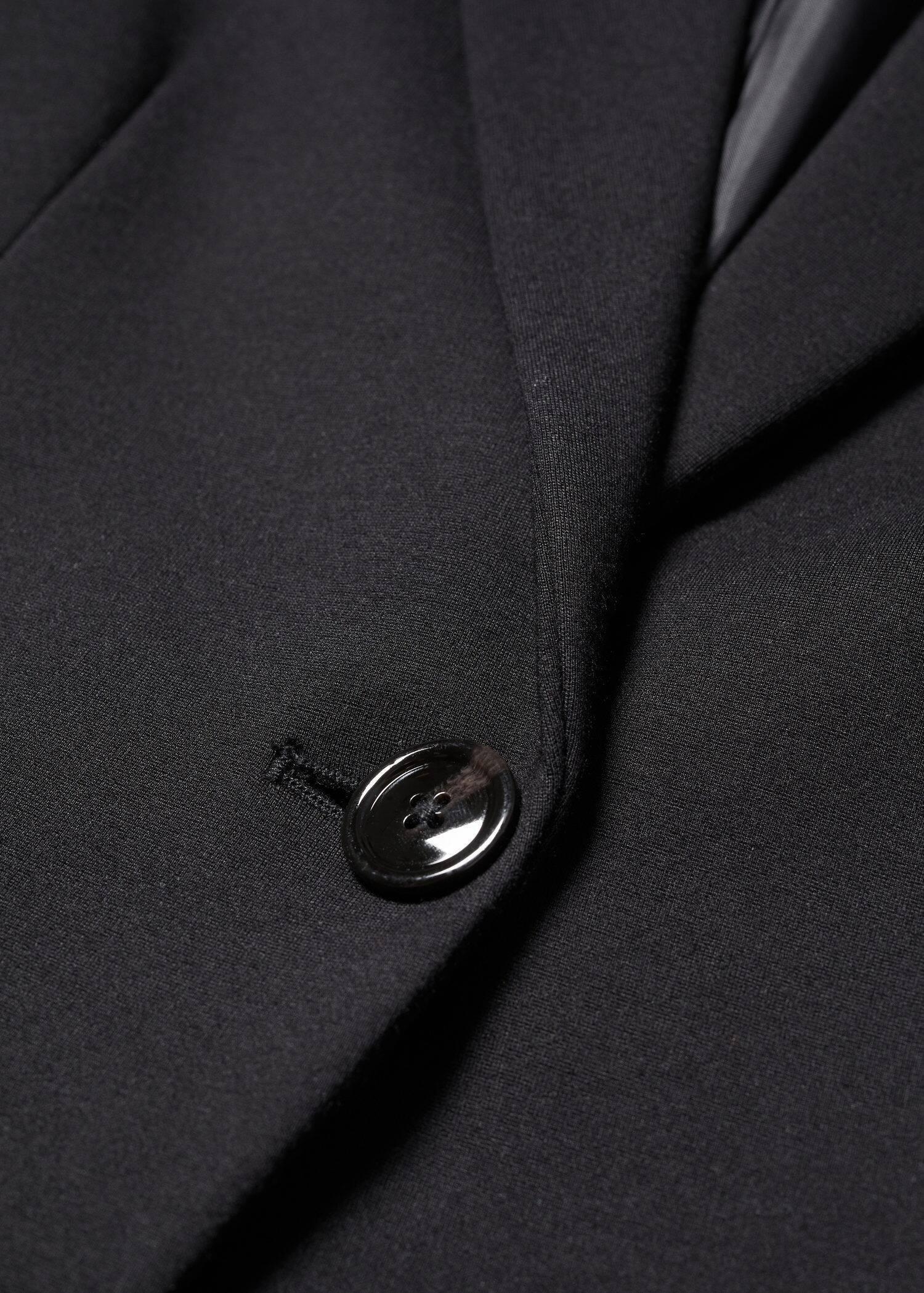 Black Fitted Blazer With Blunt Stitch, , large image number 5