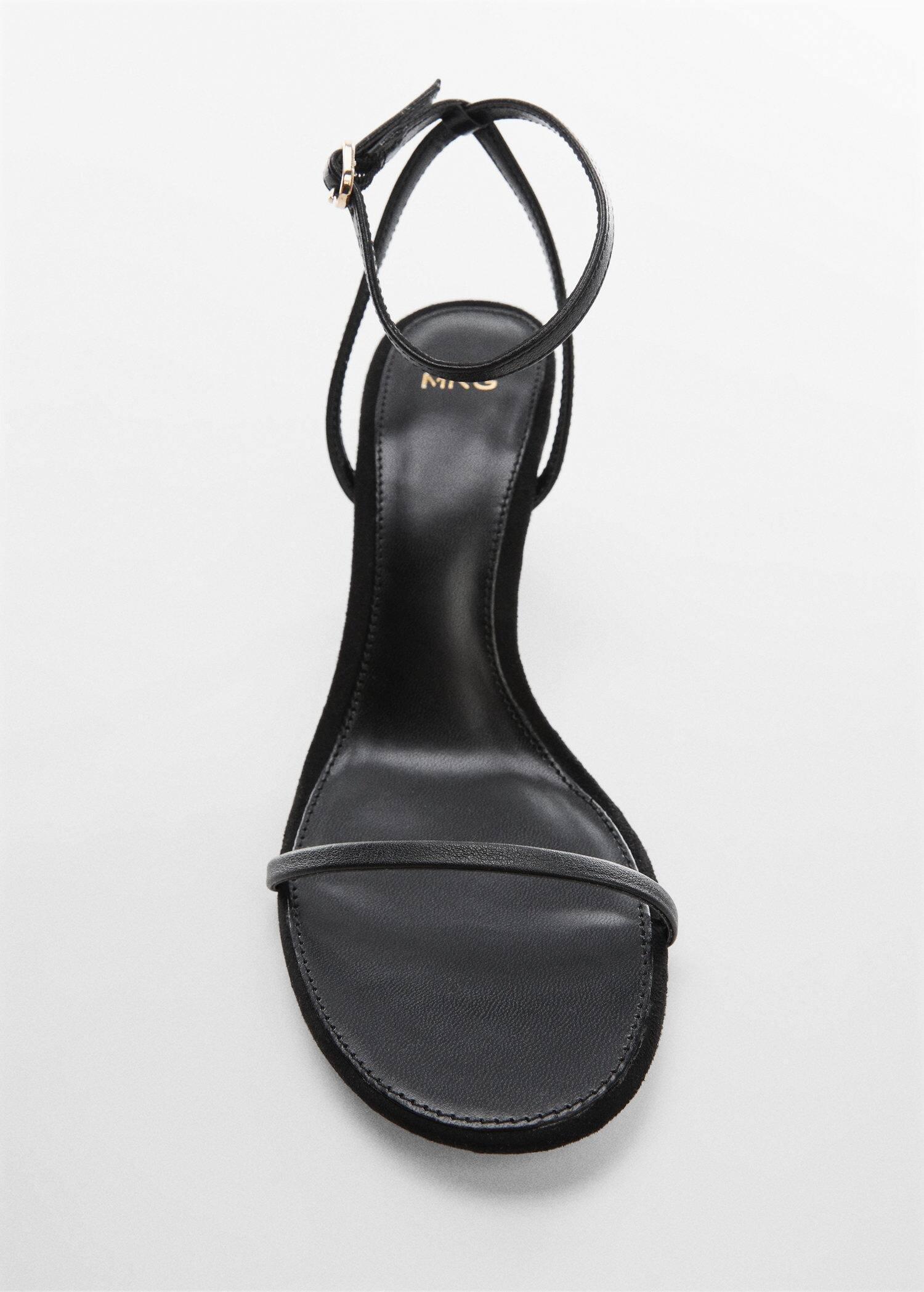 Black Ankle-Cuff Heeled Sandals, , large image number 1