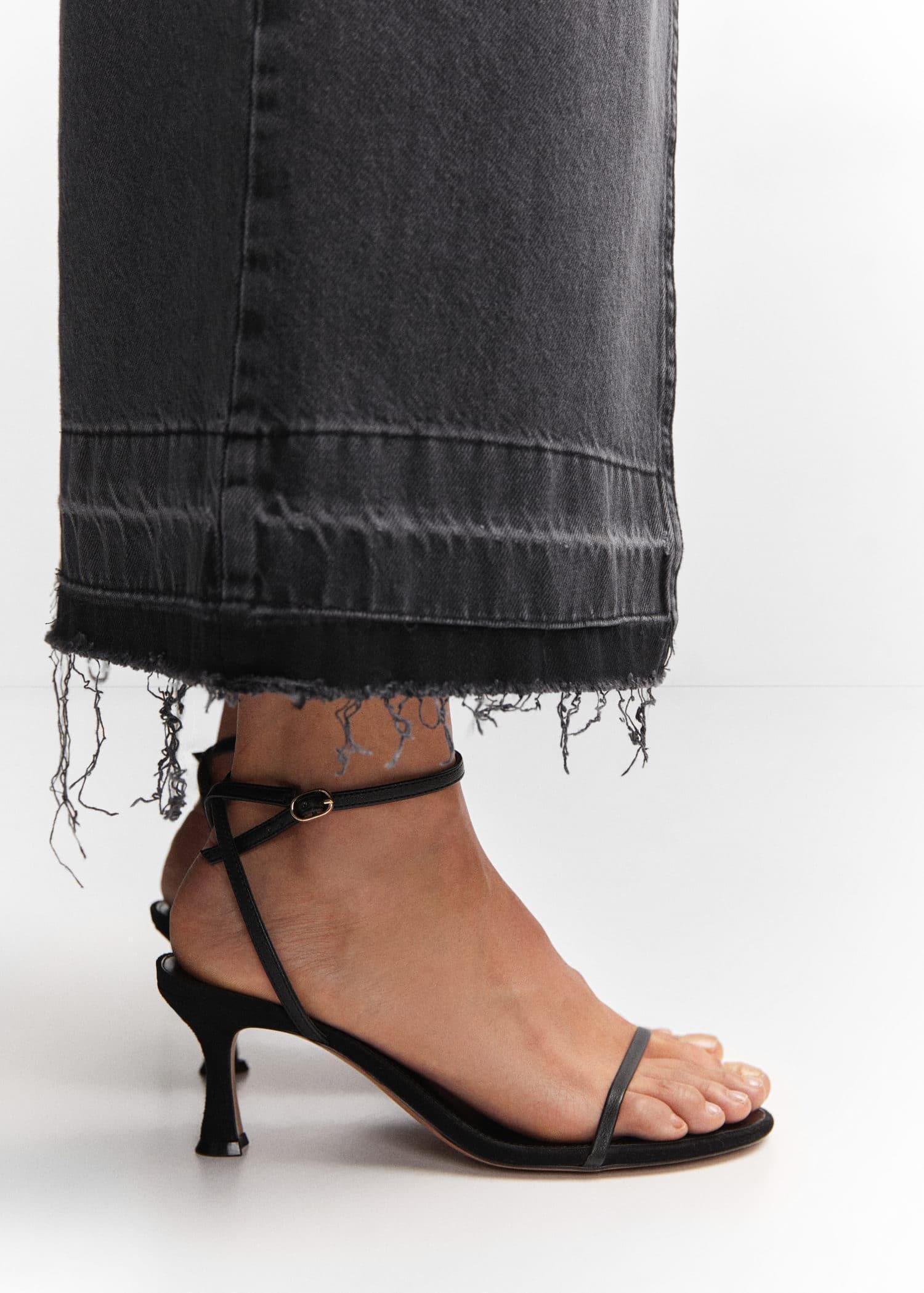 Black Ankle-Cuff Heeled Sandals, , large image number 5