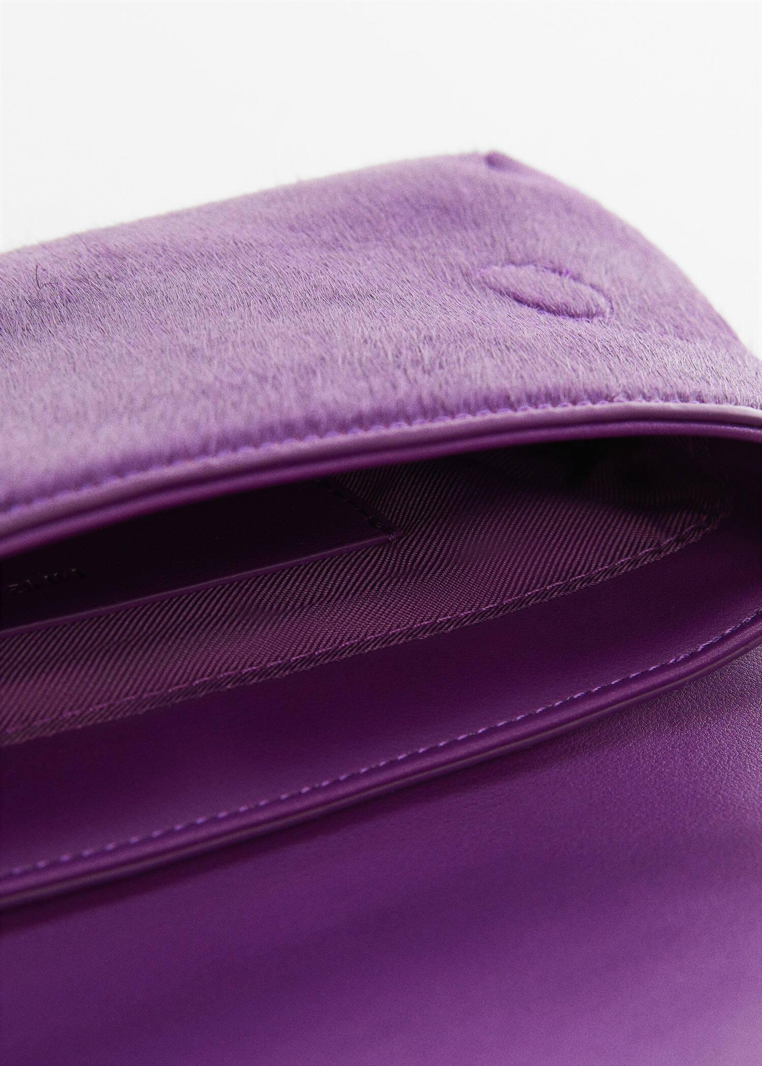 Purple Flap Leather Bag, , large image number 2