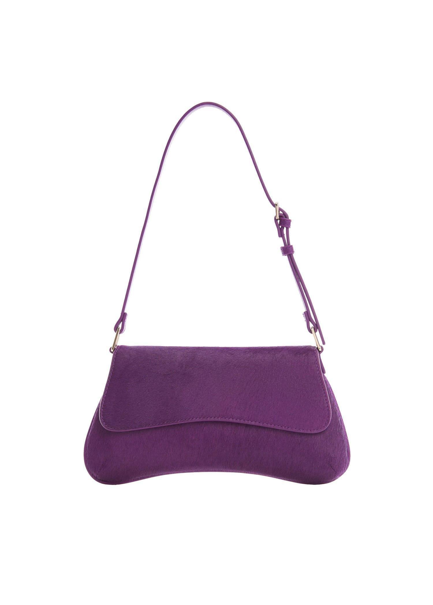Purple Flap Leather Bag, , large image number 3