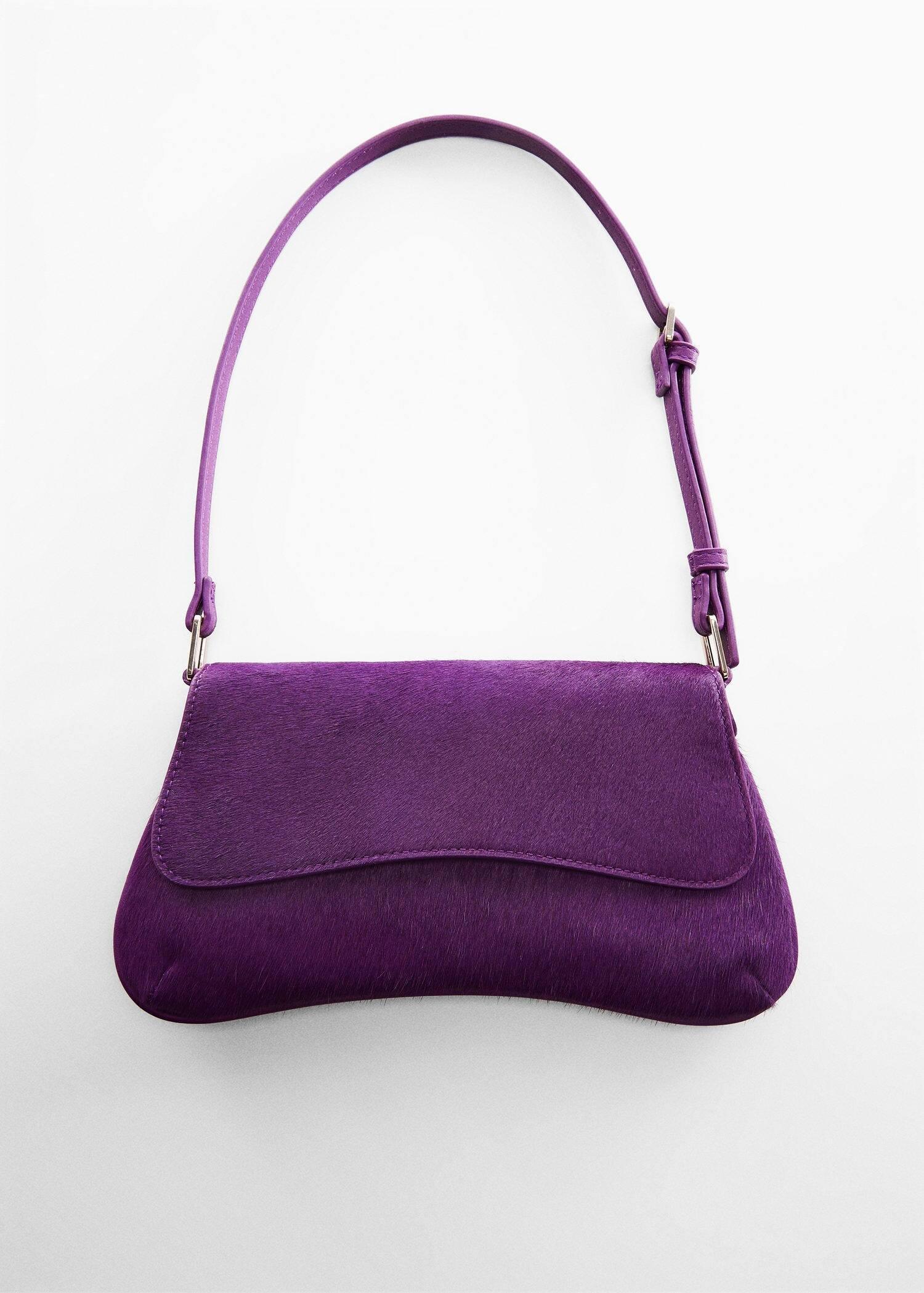 Purple Flap Leather Bag, , large image number 4
