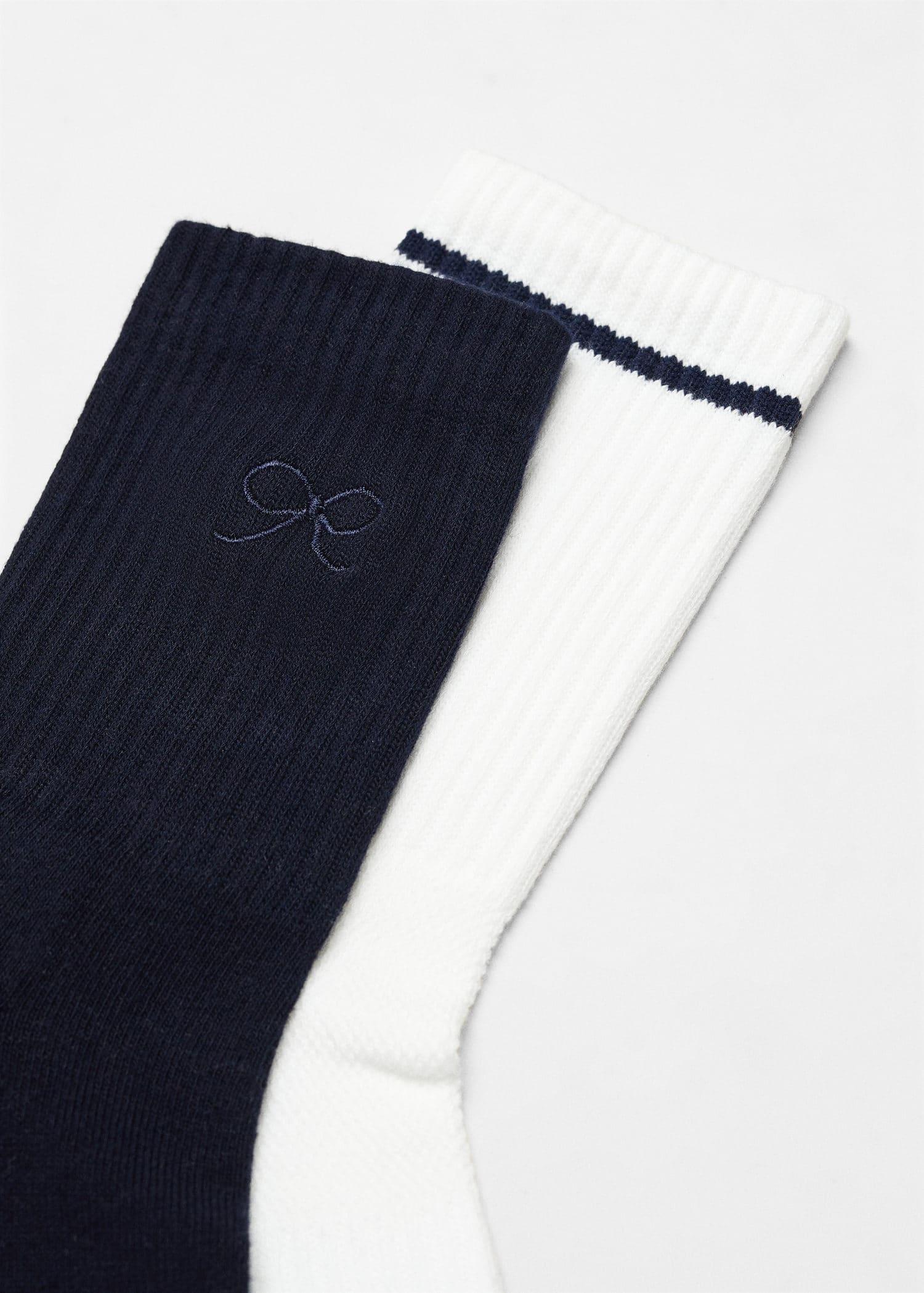 Navy Mixed Socks Set Of 2, , large image number 0