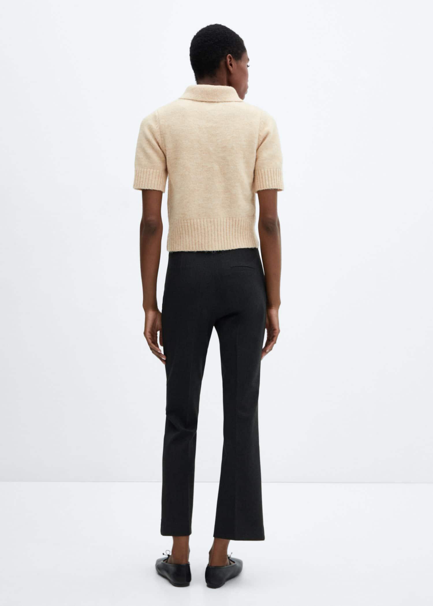 Grey Cropped Flared Trousers, , large image number 3