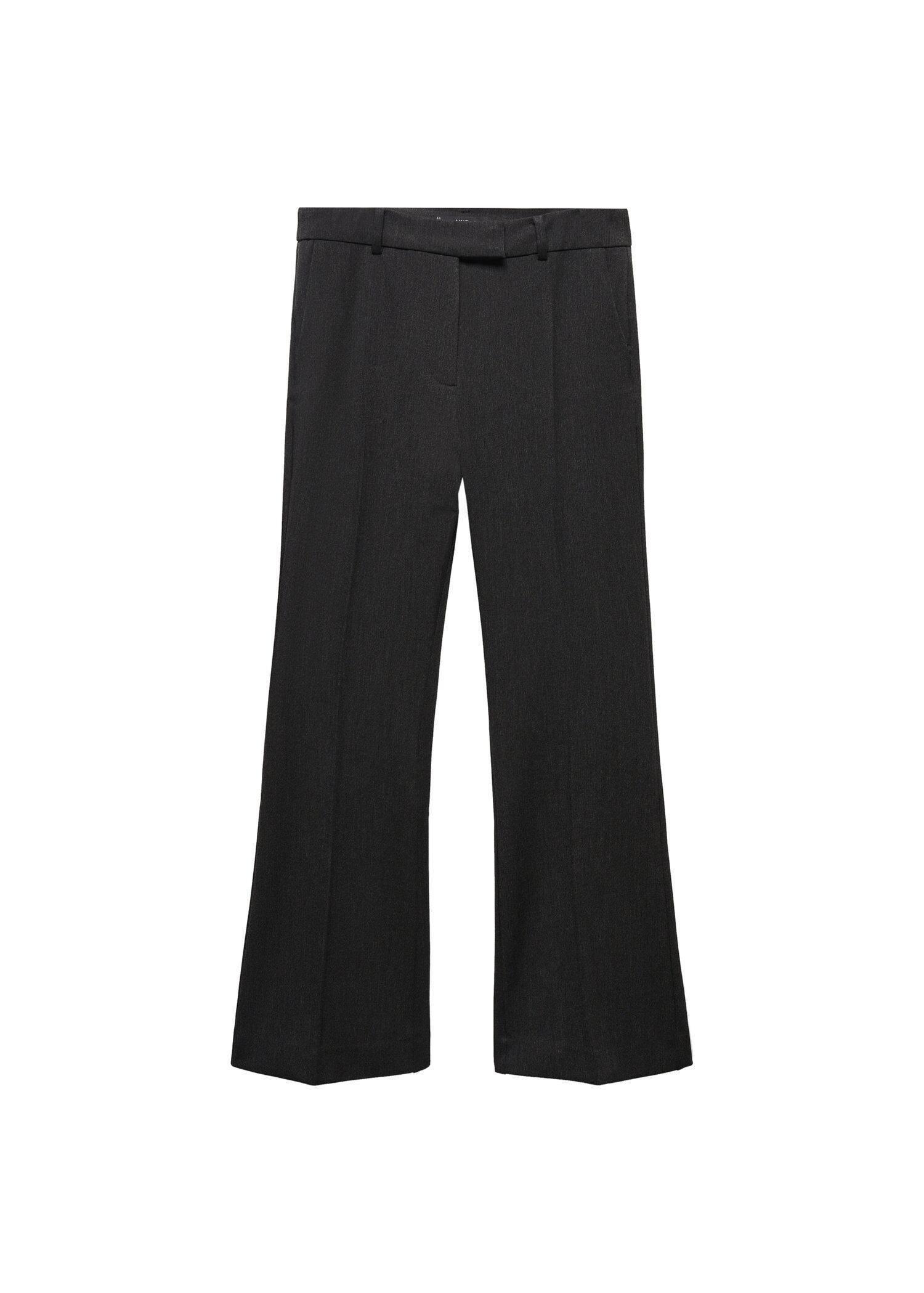 Grey Cropped Flared Trousers, , large image number 8