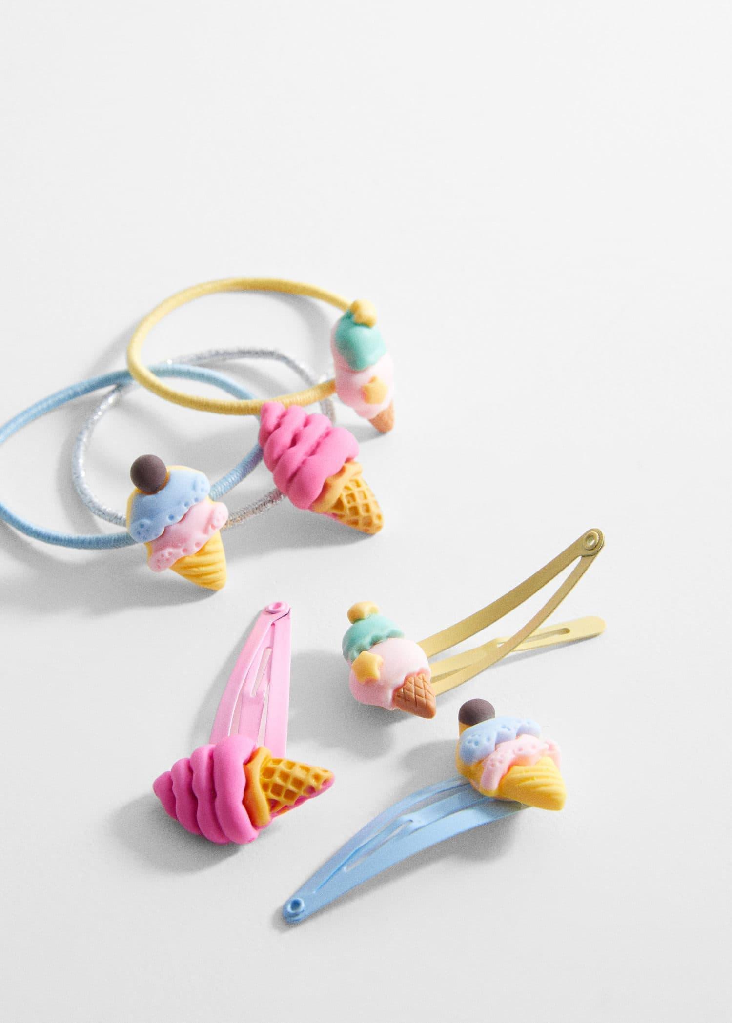 Pink Rubber Bands And Clips, Kids Girls, , large image number 0