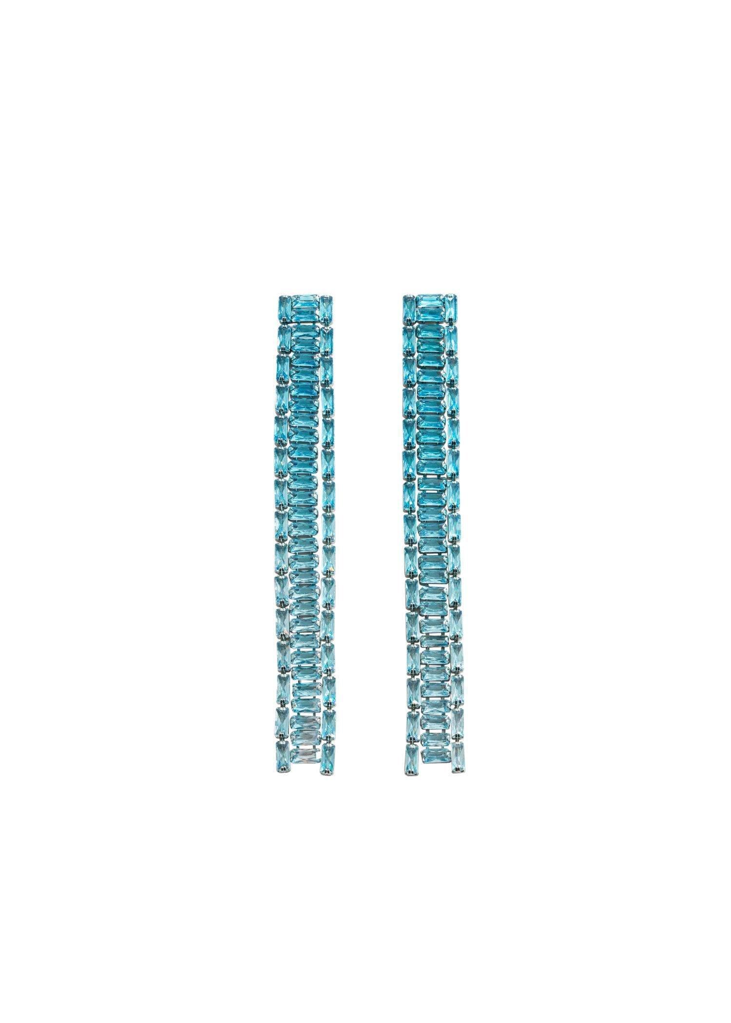 Blue Long Strass Earrings, , large image number 2
