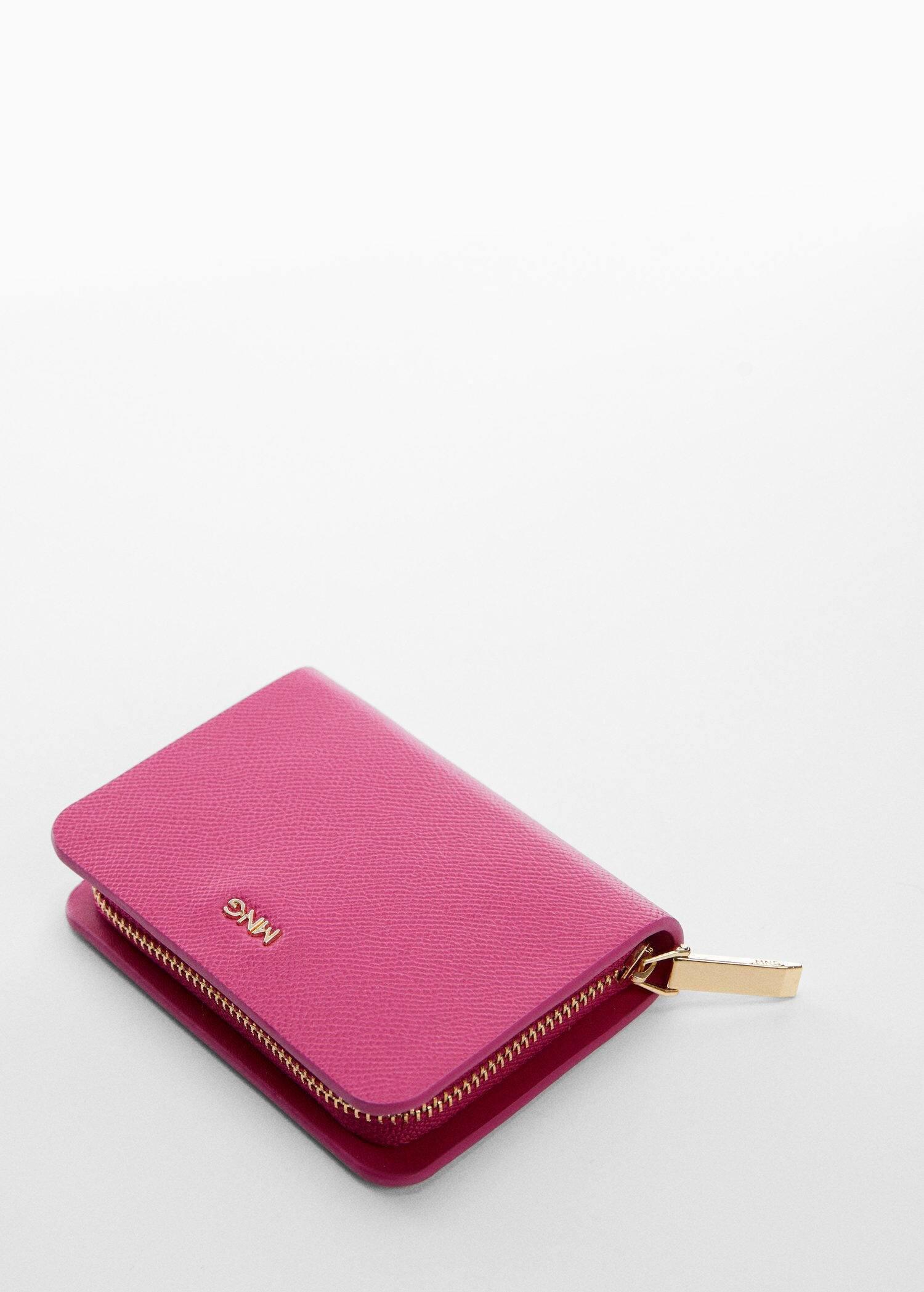 Pink Embossed Logo Textured Wallet, , large image number 0