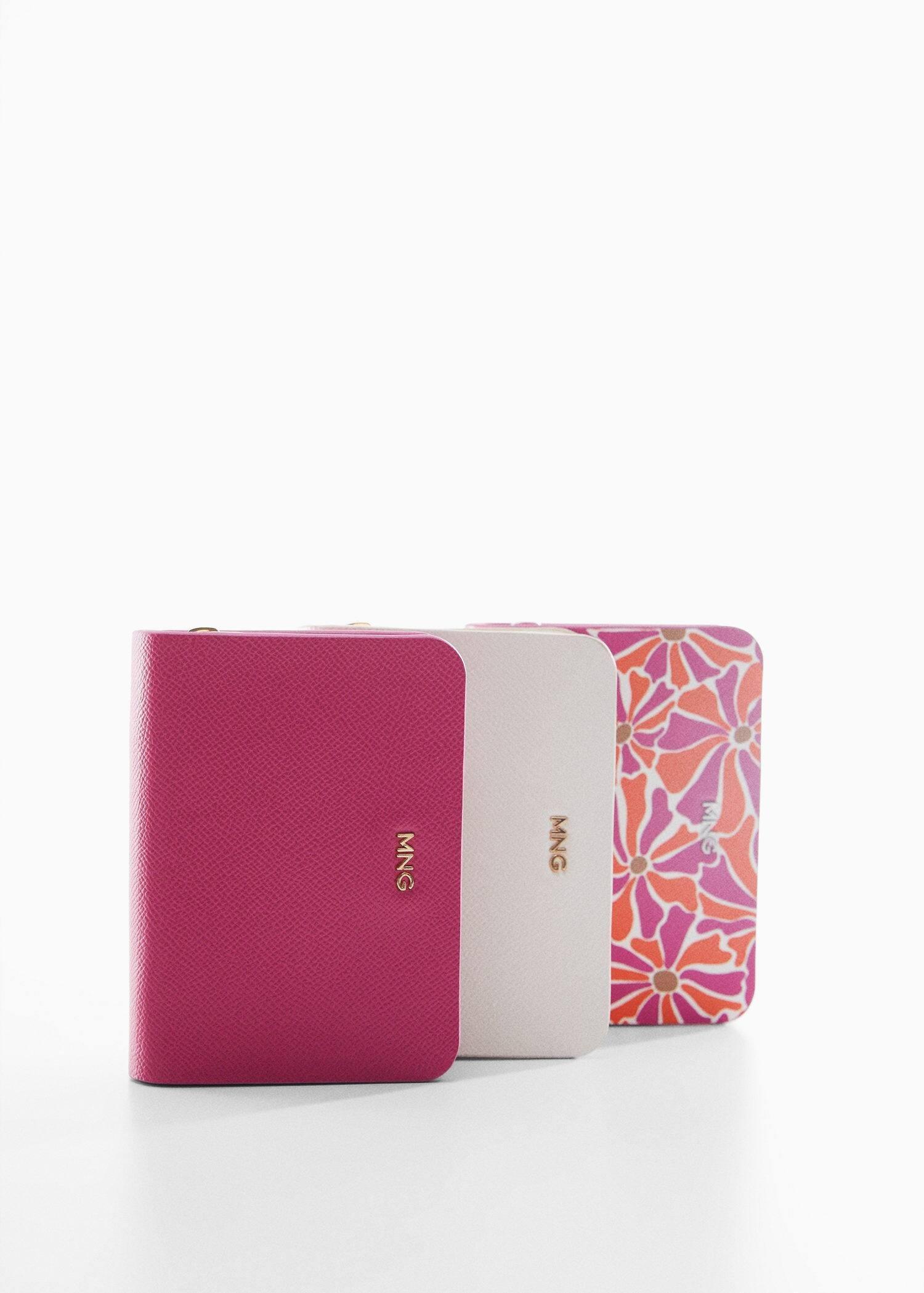 Pink Embossed Logo Textured Wallet, , large image number 3