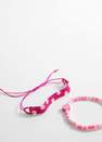 Pink Beads Bracelets - Set Of 2, Kids Girls