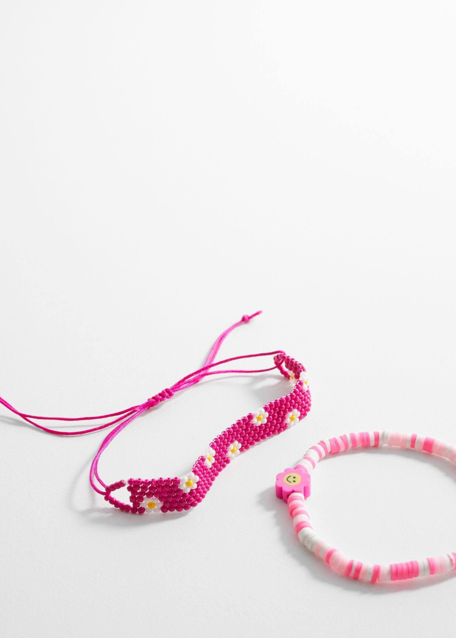 Pink Beads Bracelets - Set Of 2, Kids Girls, , large image number 0