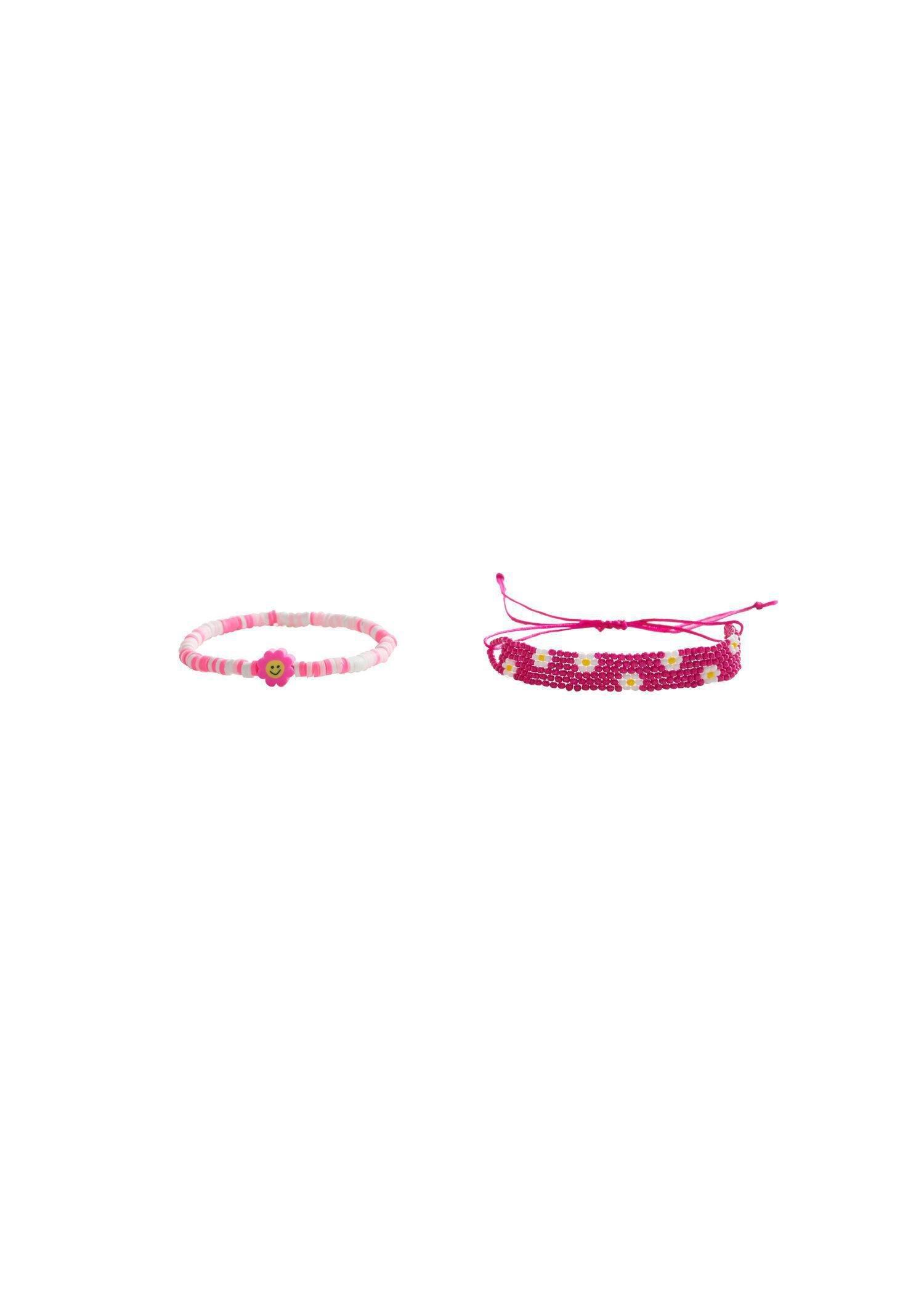 Pink Beads Bracelets - Set Of 2, Kids Girls, , large image number 1