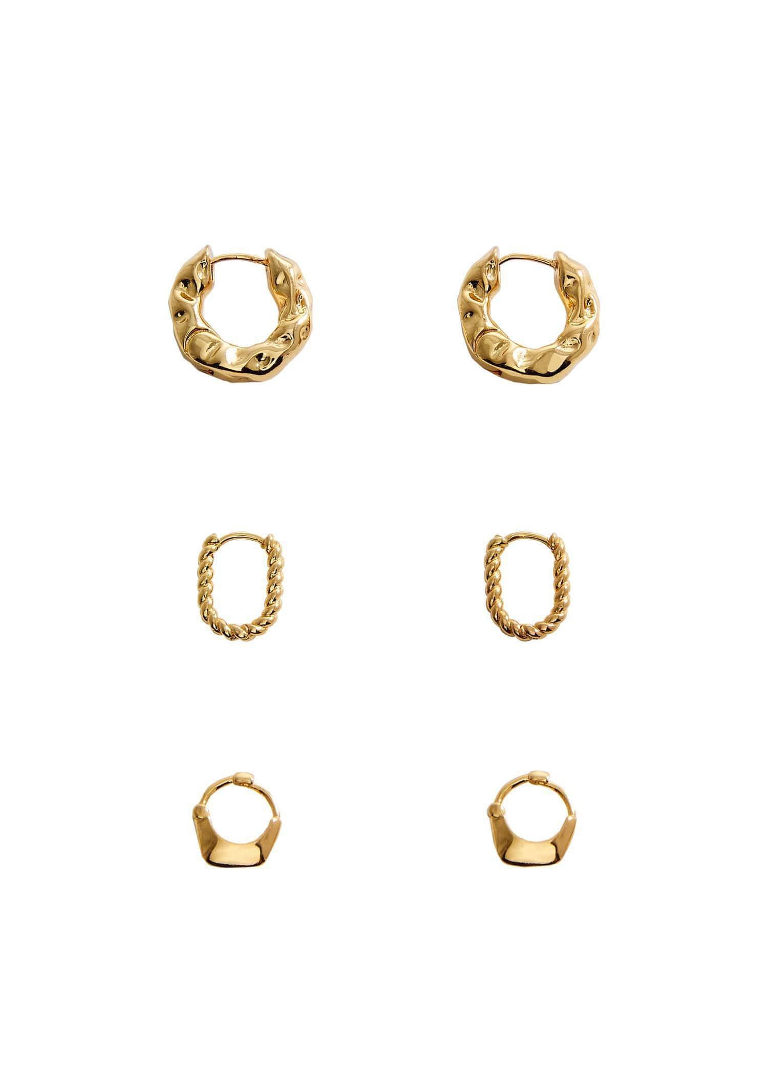 Gold Set Of Hoop Earrings, , large image number 1