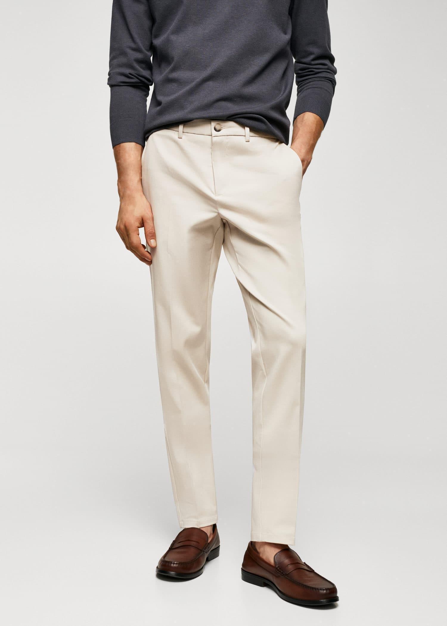 Mango Grey Lt Pastel Slim Fit Chino Trousers | Azadea UAE