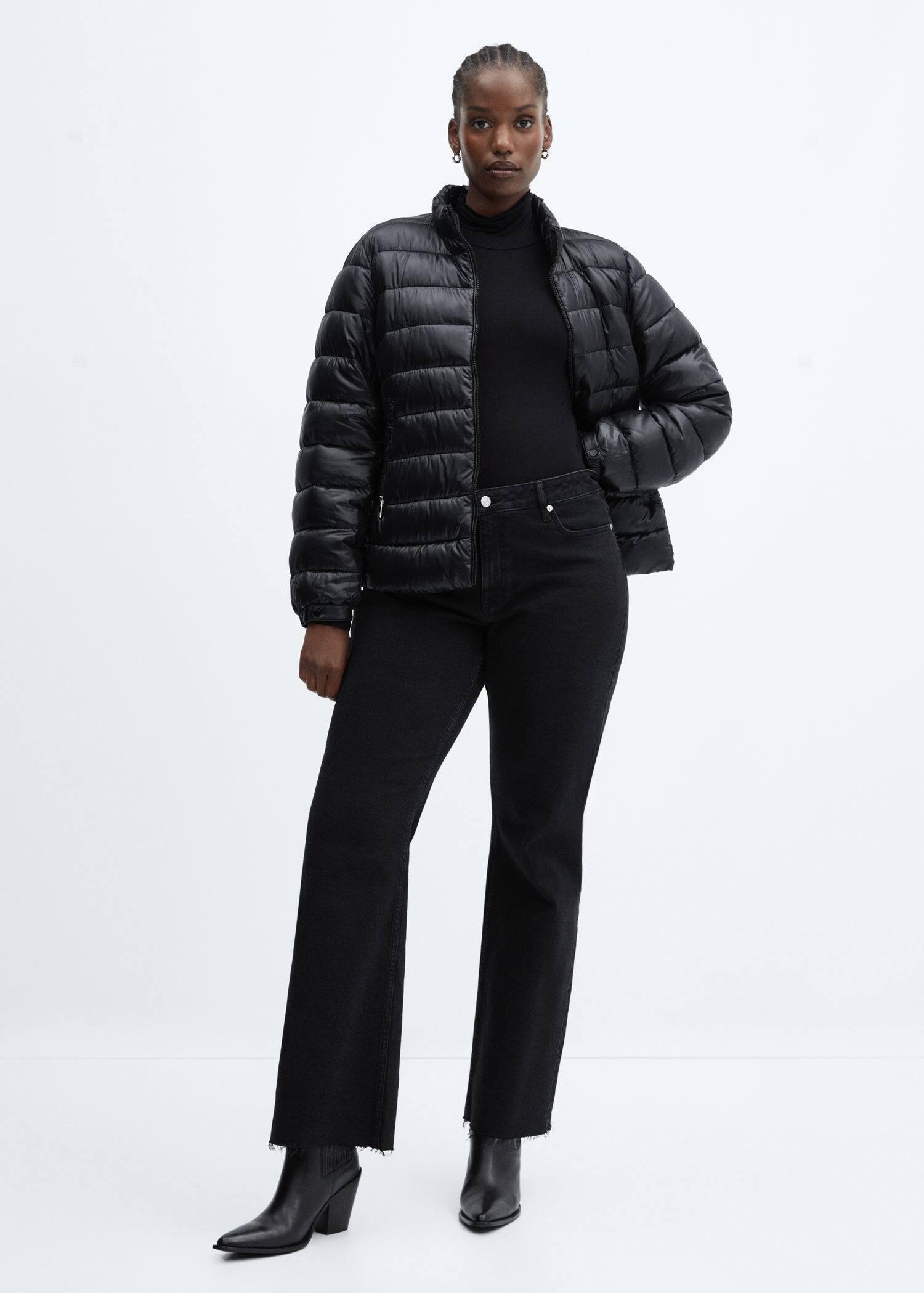 Black Pocket Quilted Jacket, , large image number 2