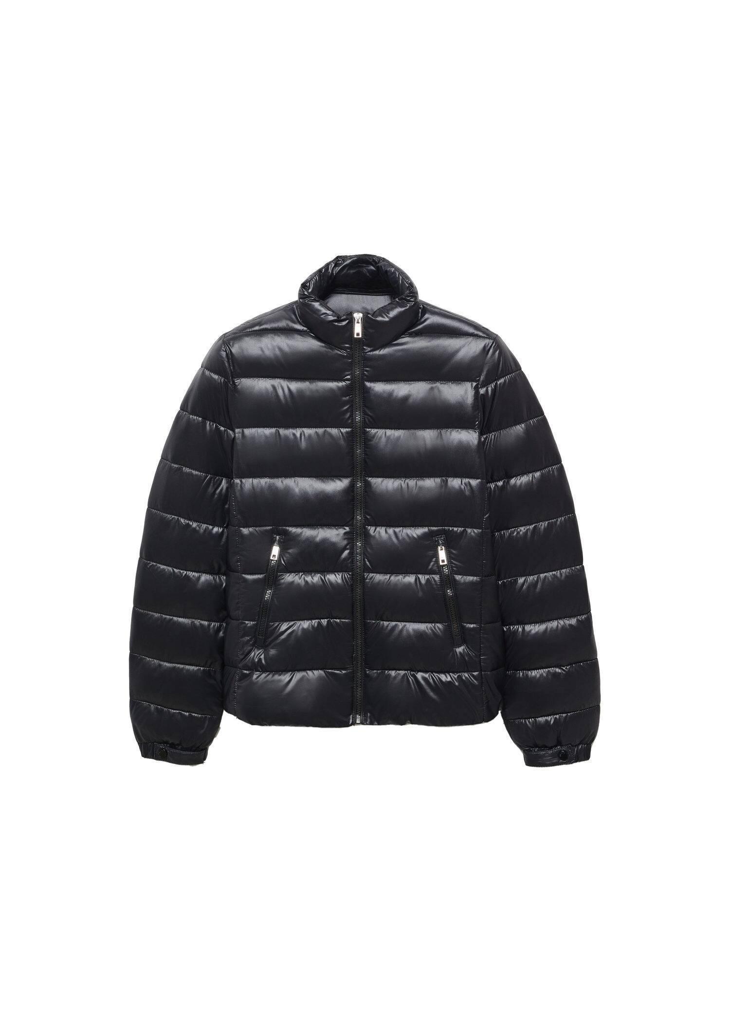 Black Pocket Quilted Jacket, , large image number 3