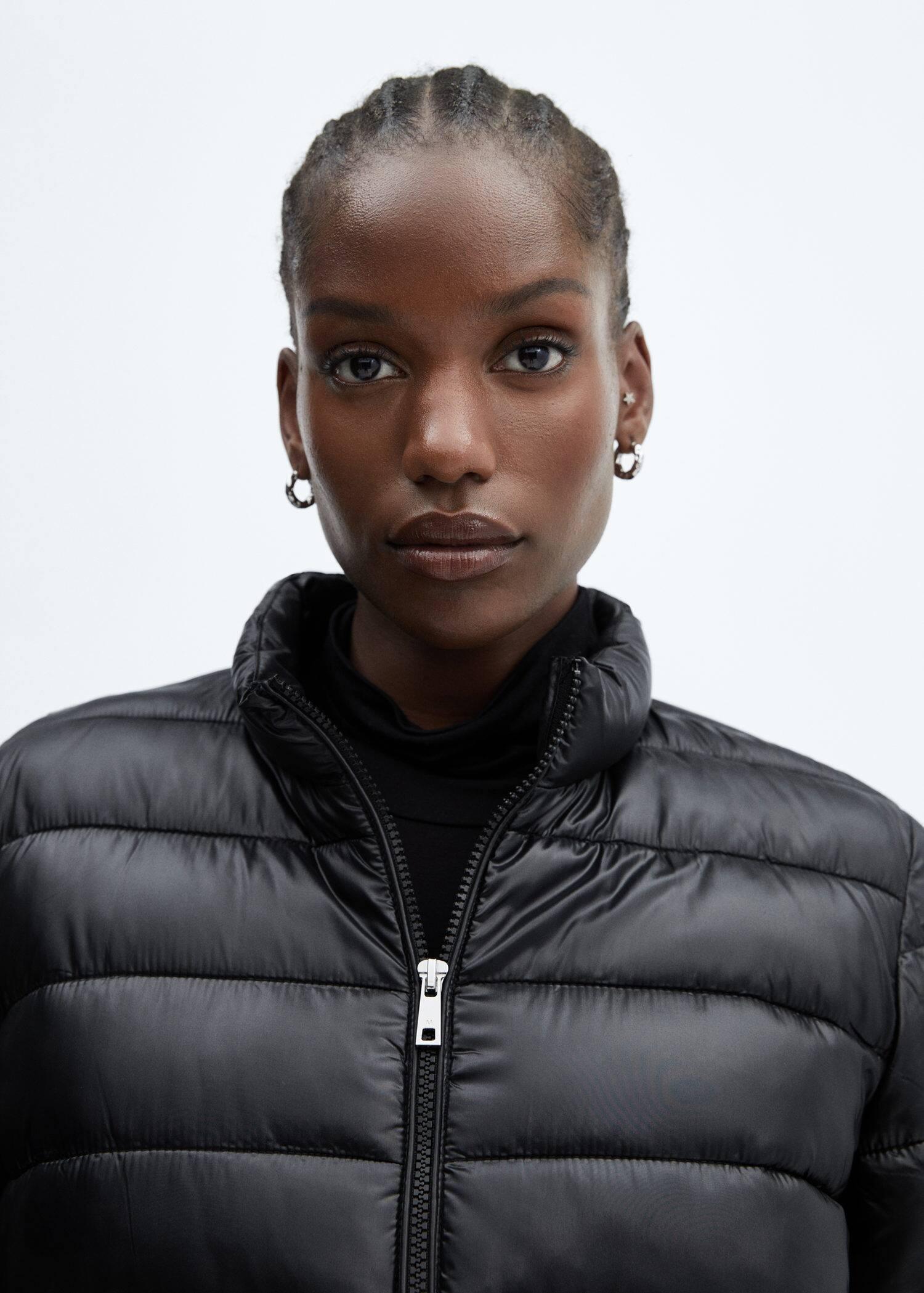 Black Pocket Quilted Jacket, , large image number 4
