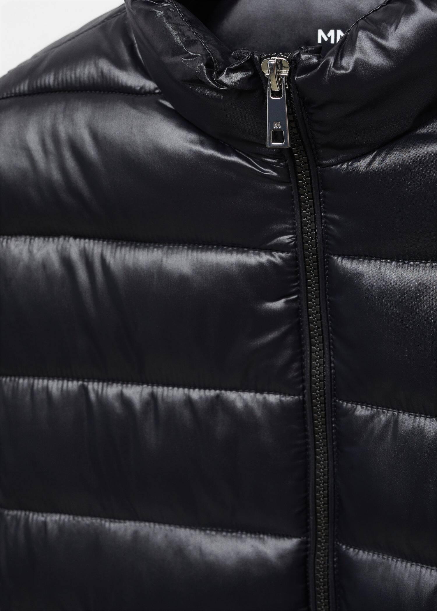 Black Pocket Quilted Jacket, , large image number 6