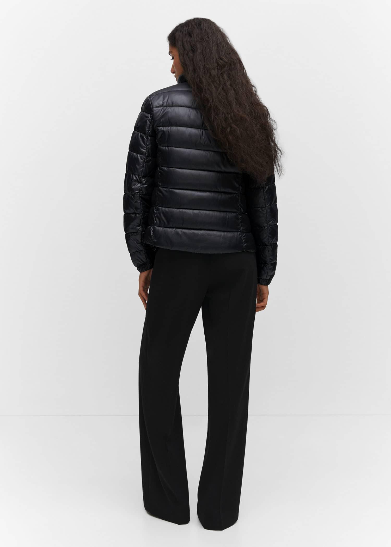 Black Pocket Quilted Jacket, , large image number 7