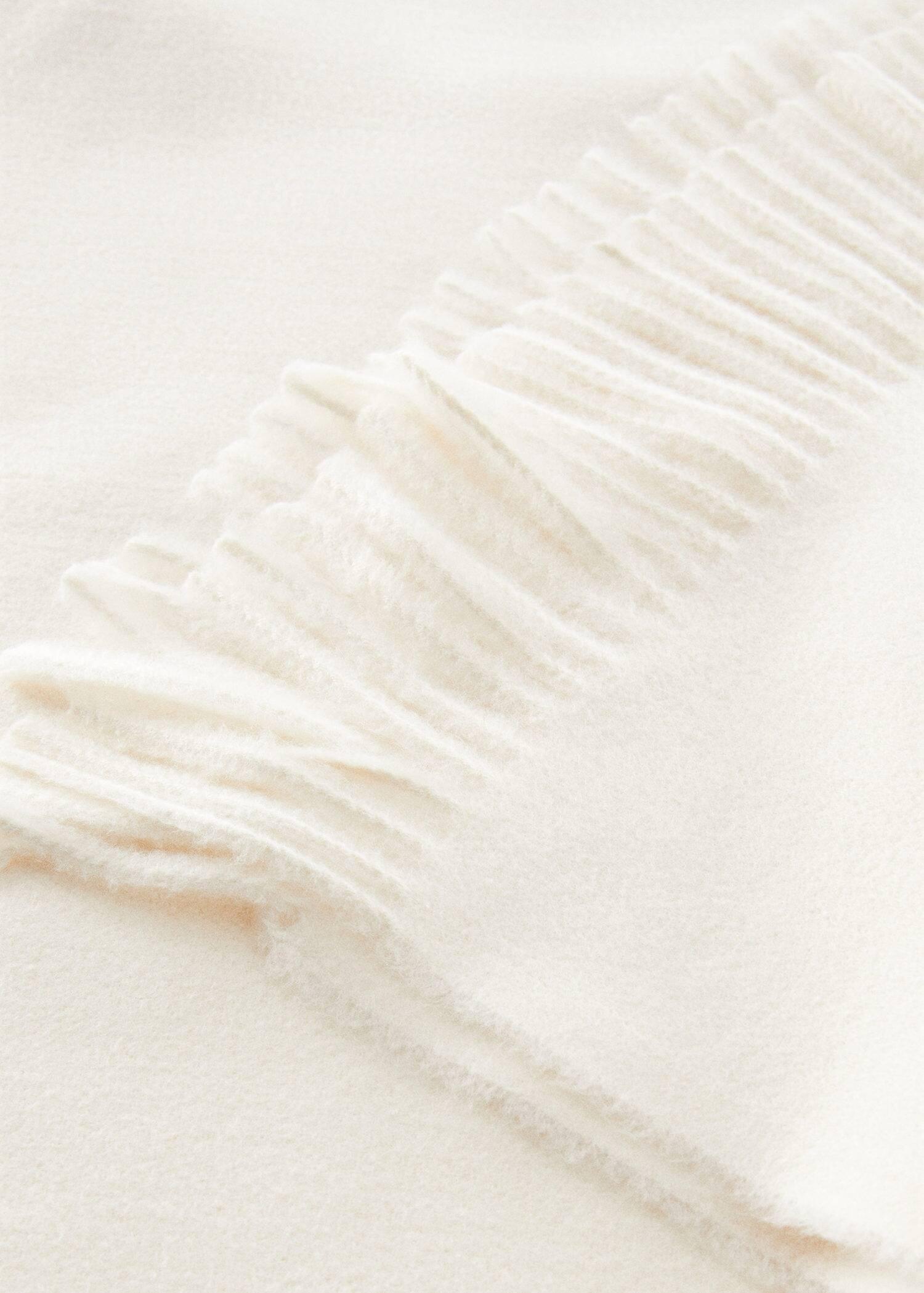 Beige Fringed Plain Scarf, , large image number 1