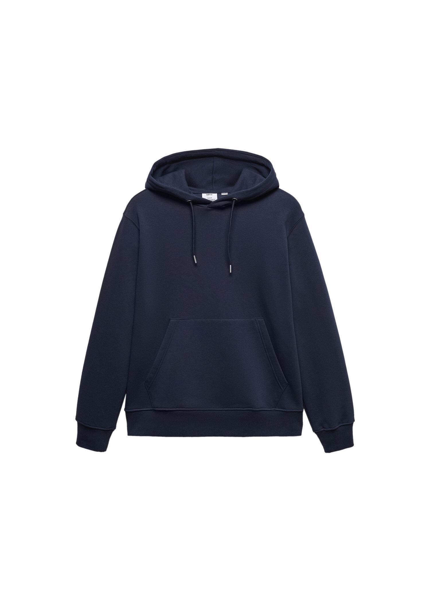 Navy Cotton Kangaroo Hooded Sweatshirt, , large image number 3