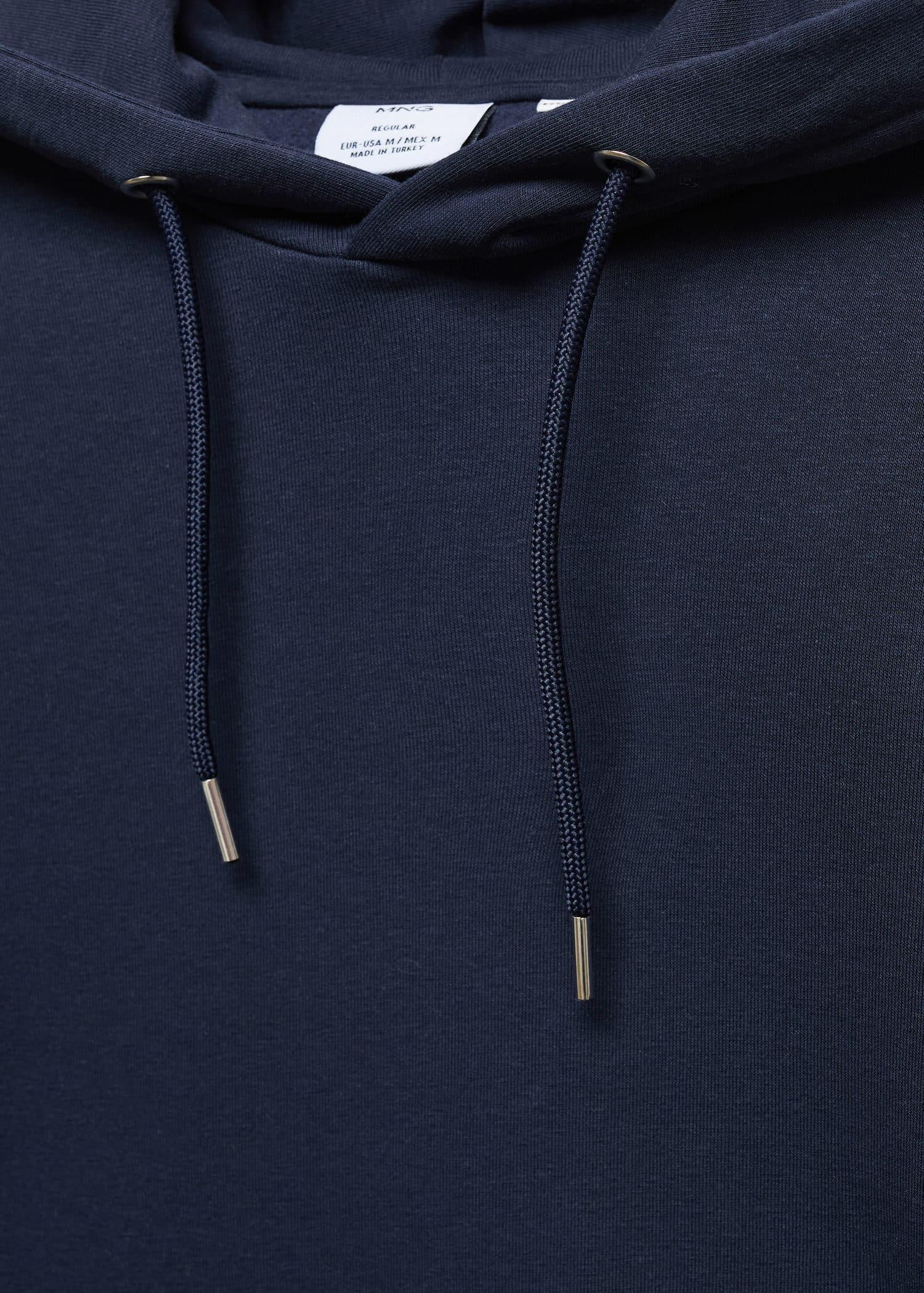 Navy Cotton Kangaroo Hooded Sweatshirt, , large image number 4