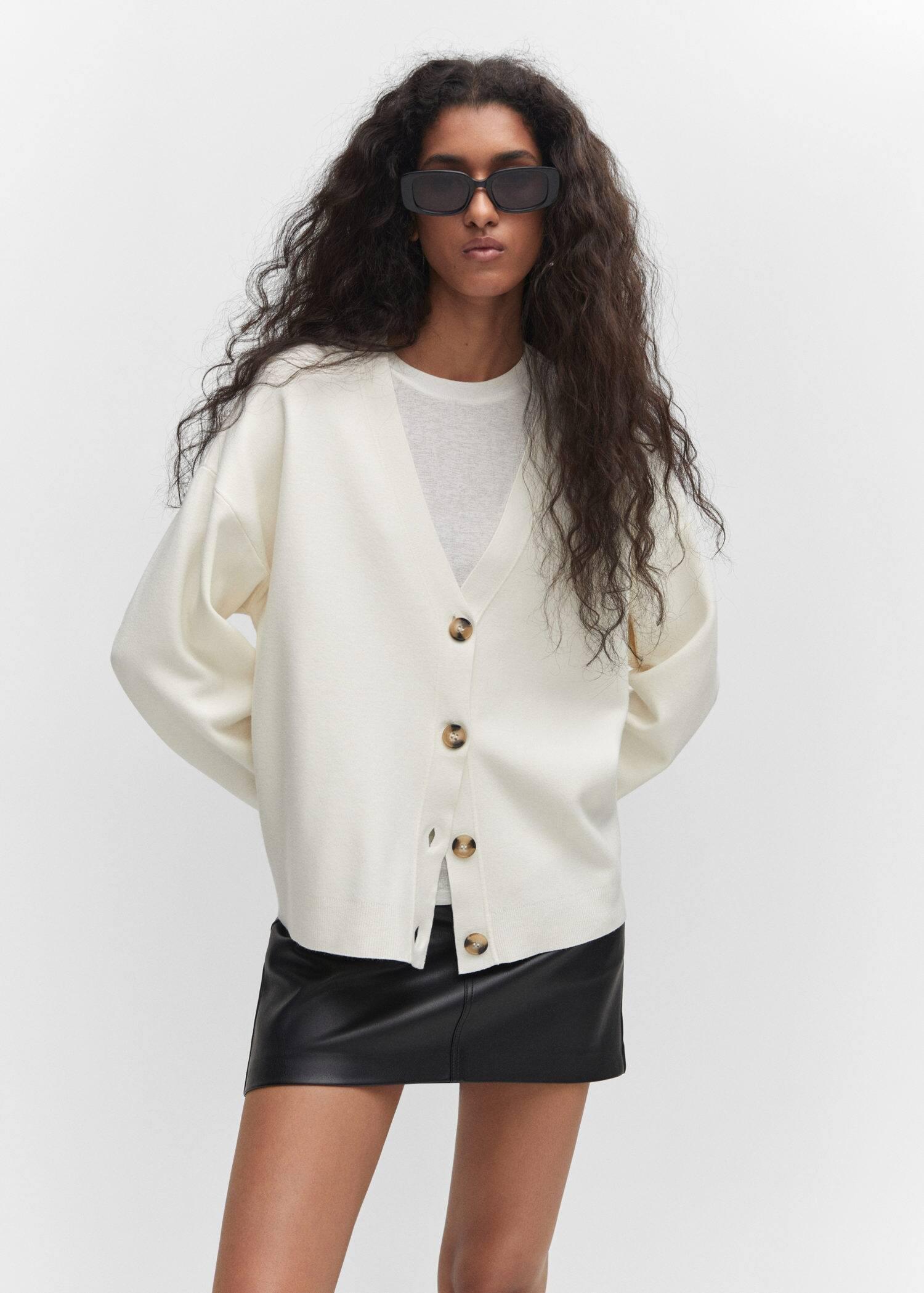 Mango cream cardigan sale