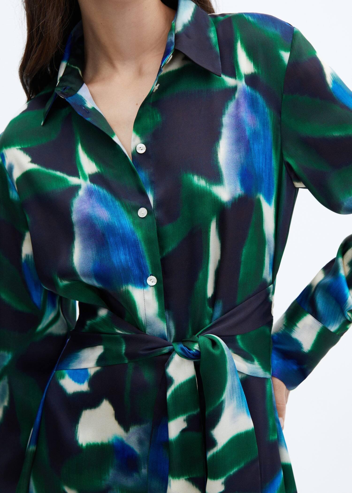 Green Printed Shirt Dress, , large image number 2