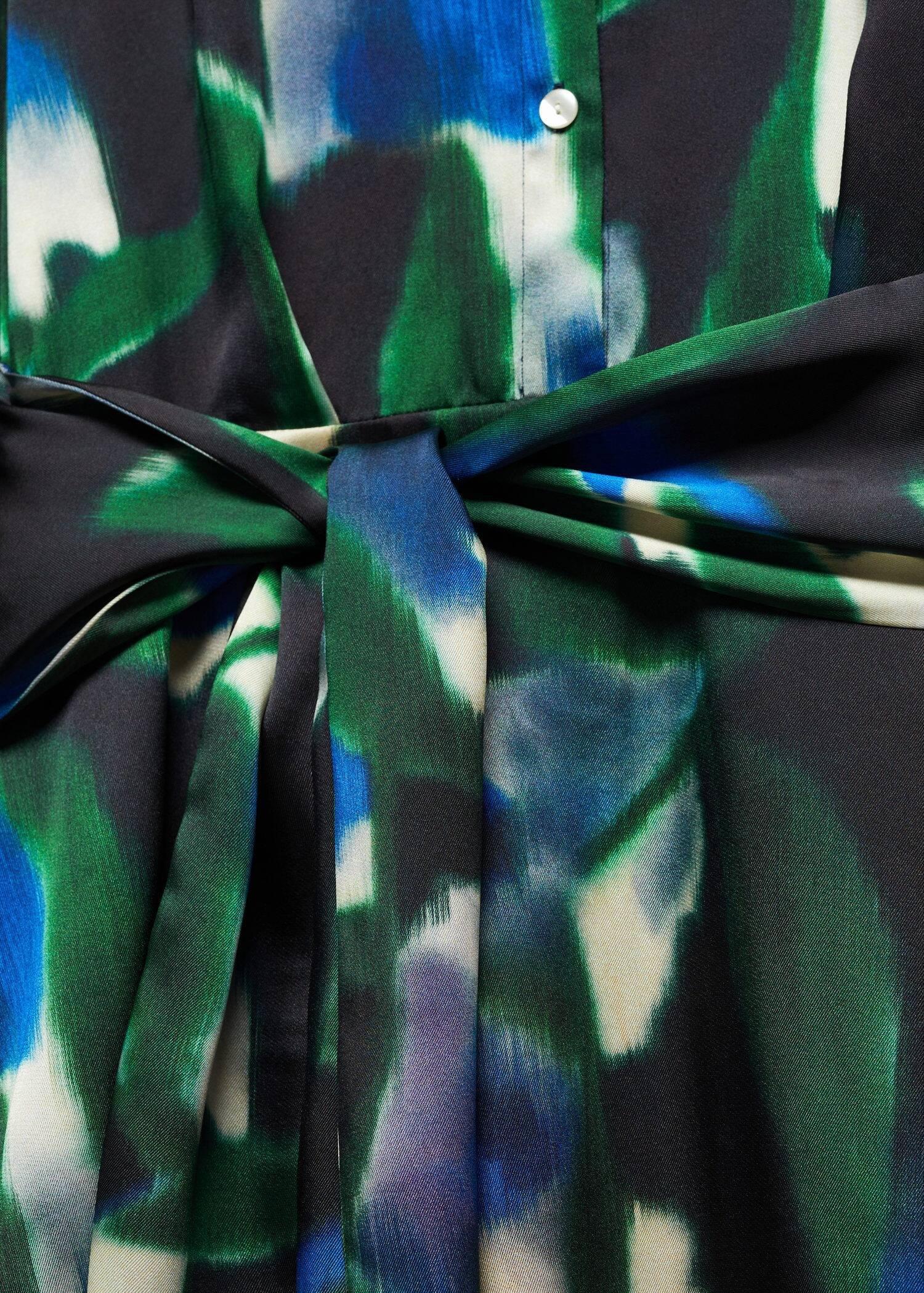 Green Printed Shirt Dress, , large image number 4
